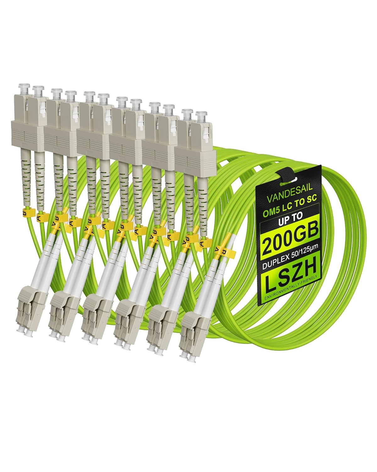 6 Pack OM5 Multimode Fiber Patch Cable for High-Density Networks