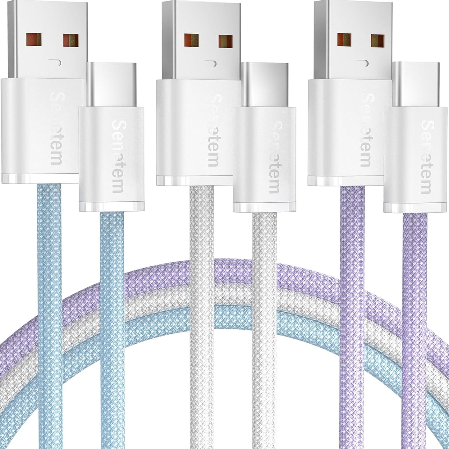 Fast Charge Your Devices with Senetem 10FT USB C Cable Trio!