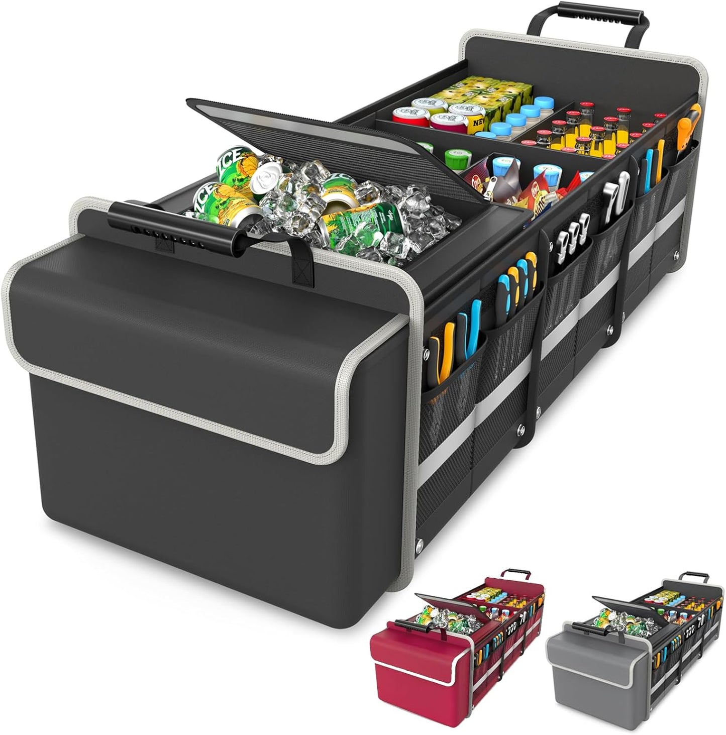 Large Trunk Organizer with Cooler Bag for SUVs and Trucks