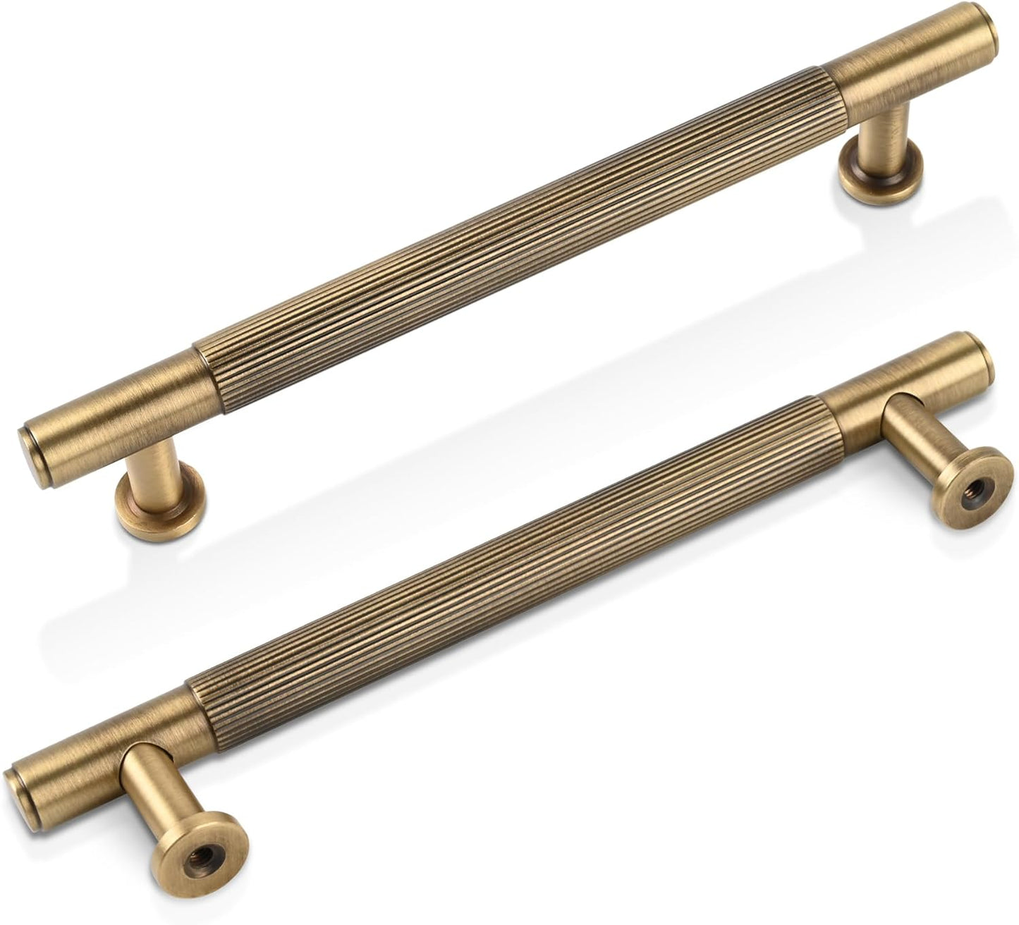 5 Pack Antique Brass Kitchen Cabinet Pulls for Stylish Decor