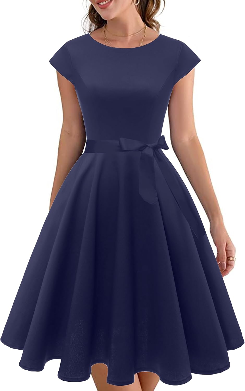 PUKAVT Women's Vintage Swing Cocktail Party Dress with Pockets