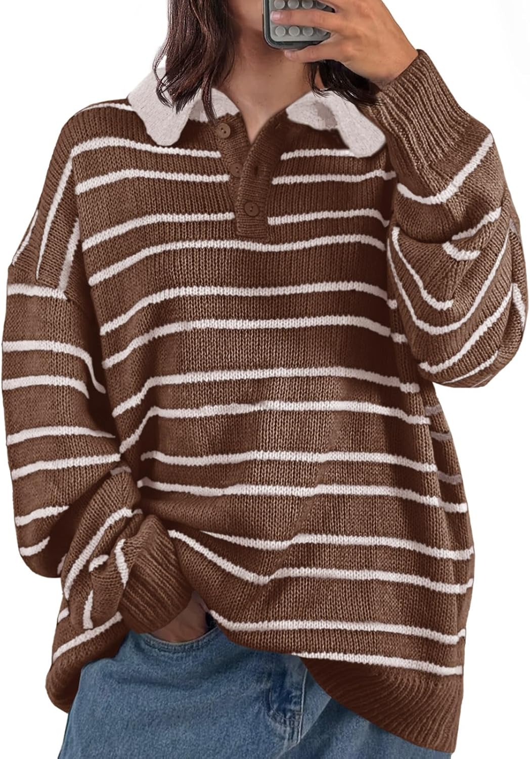 Saodimallsu Womens Striped Sweaters for Trendy Fall Looks