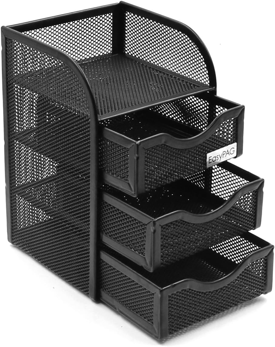 Effortless Organization: Mesh Desk Organizer with Drawers