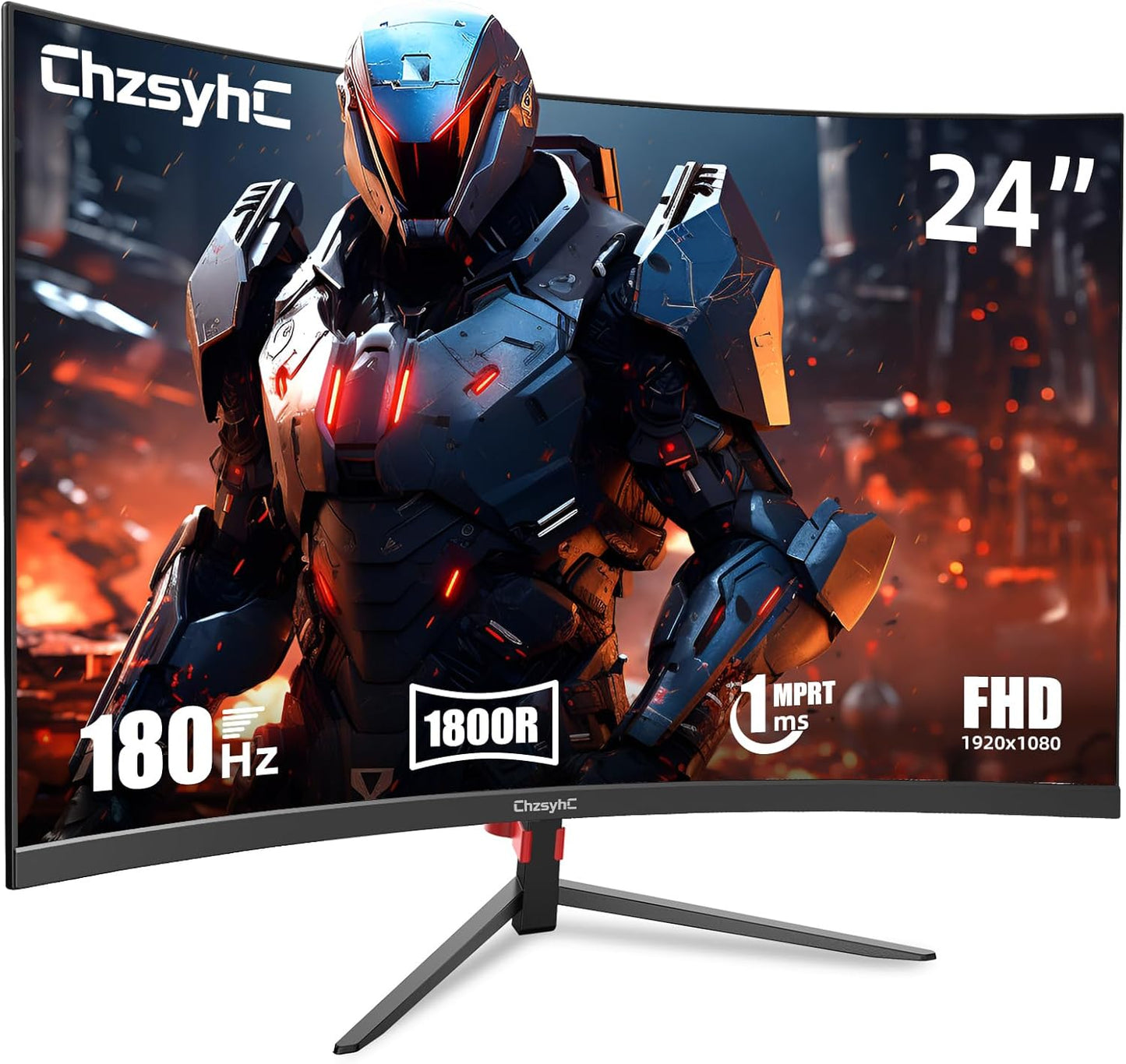 24 Inch Curved Gaming Monitor with 180Hz Refresh Rate and FHD
