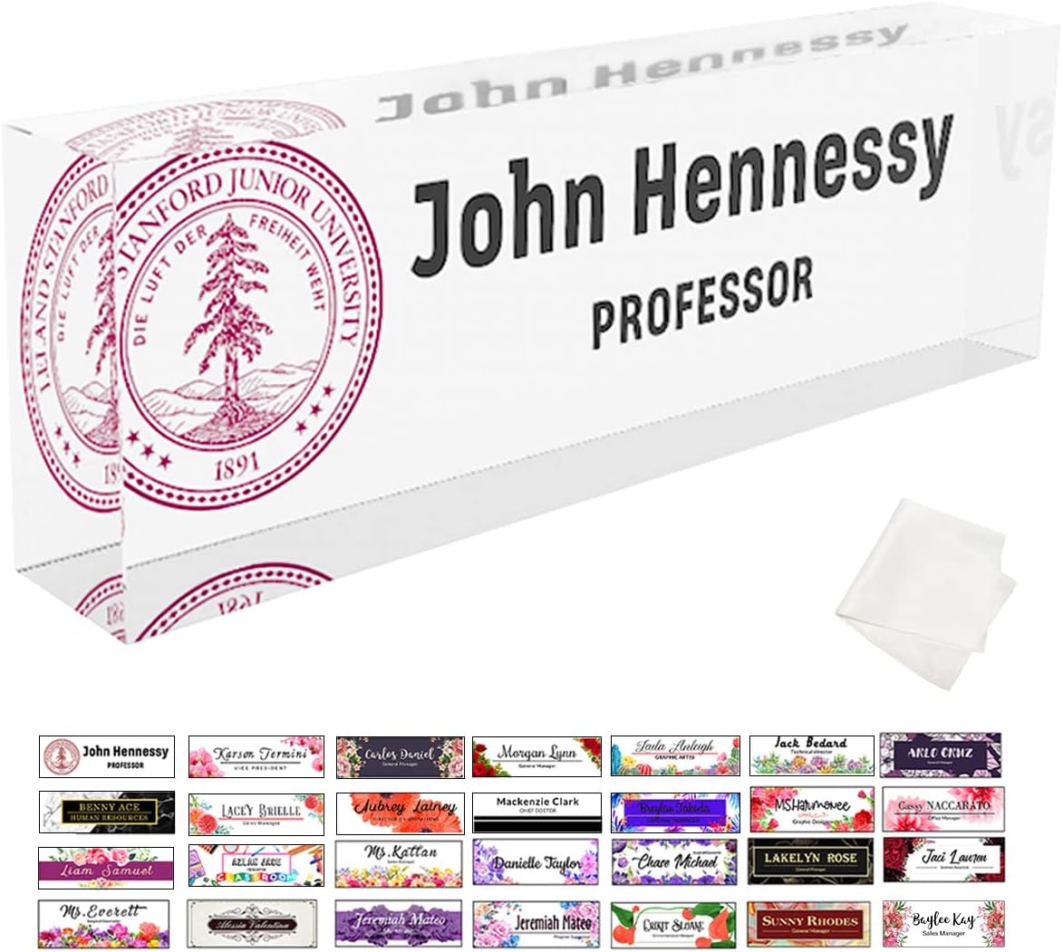 Custom Logo Desk Name Plate - Personalized Office Gift