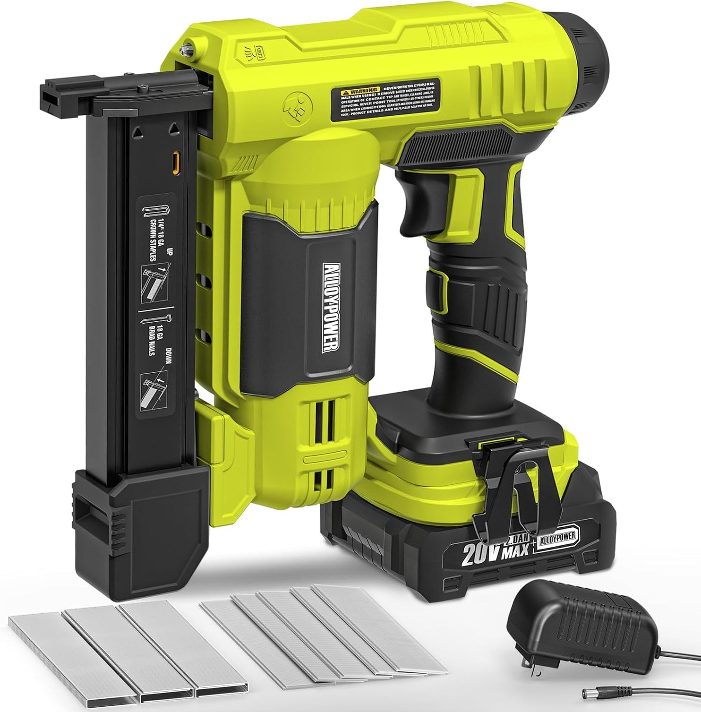 ALLOYPOWER 18 Gauge Nail Gun: Cordless Brad Nailer & Stapler