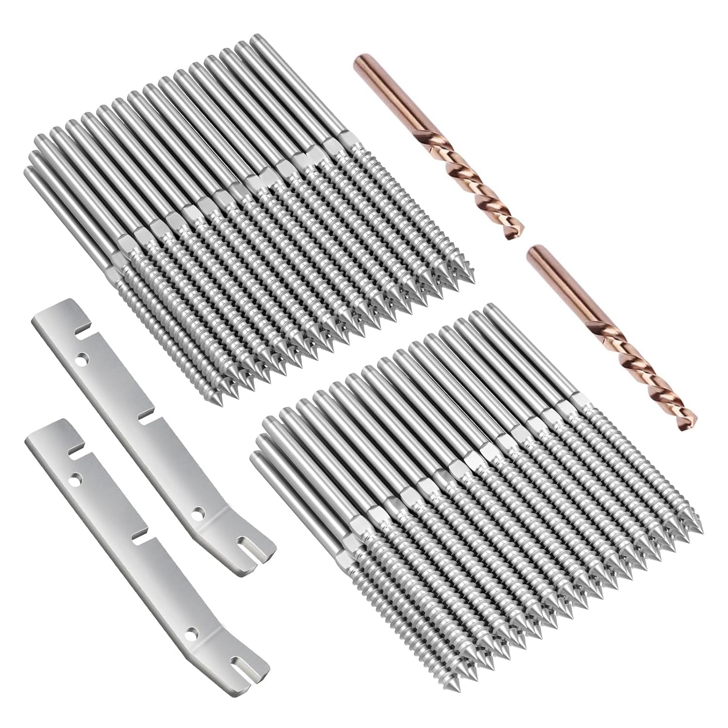 BLIKA 80 Pack T316 Stainless Steel Swage Lag Screws for Decks
