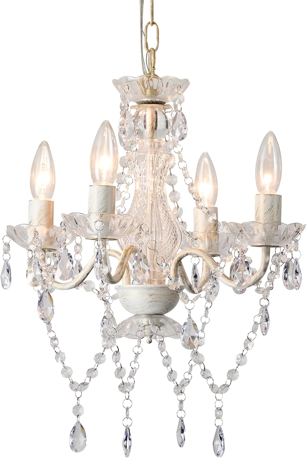 LaLuLa White and Gold Chandelier for Modern Farmhouse Style