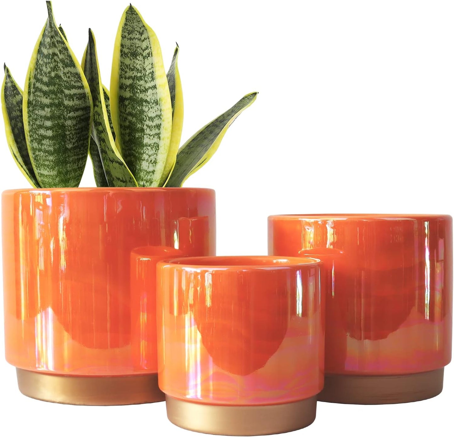 Gepege Ceramic Indoor Pots for Plants with Drainage Holes