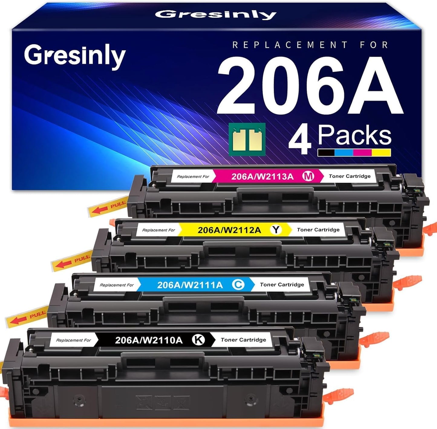 206A Toner Cartridges 4-Pack for HP Laserjet Pro Printers