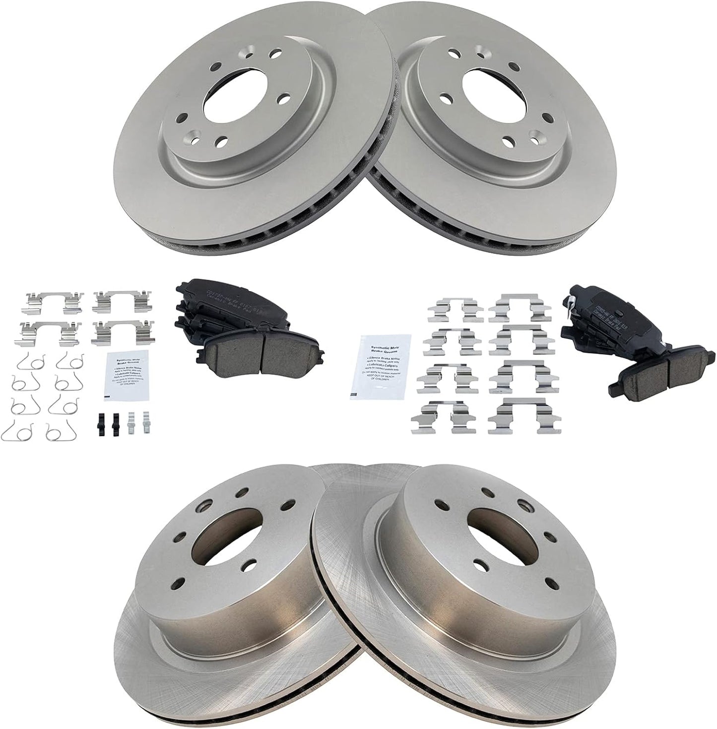 TRQ Brake Pad & Rotor Kit for 2014-2020 Nissan Rogue Vehicles