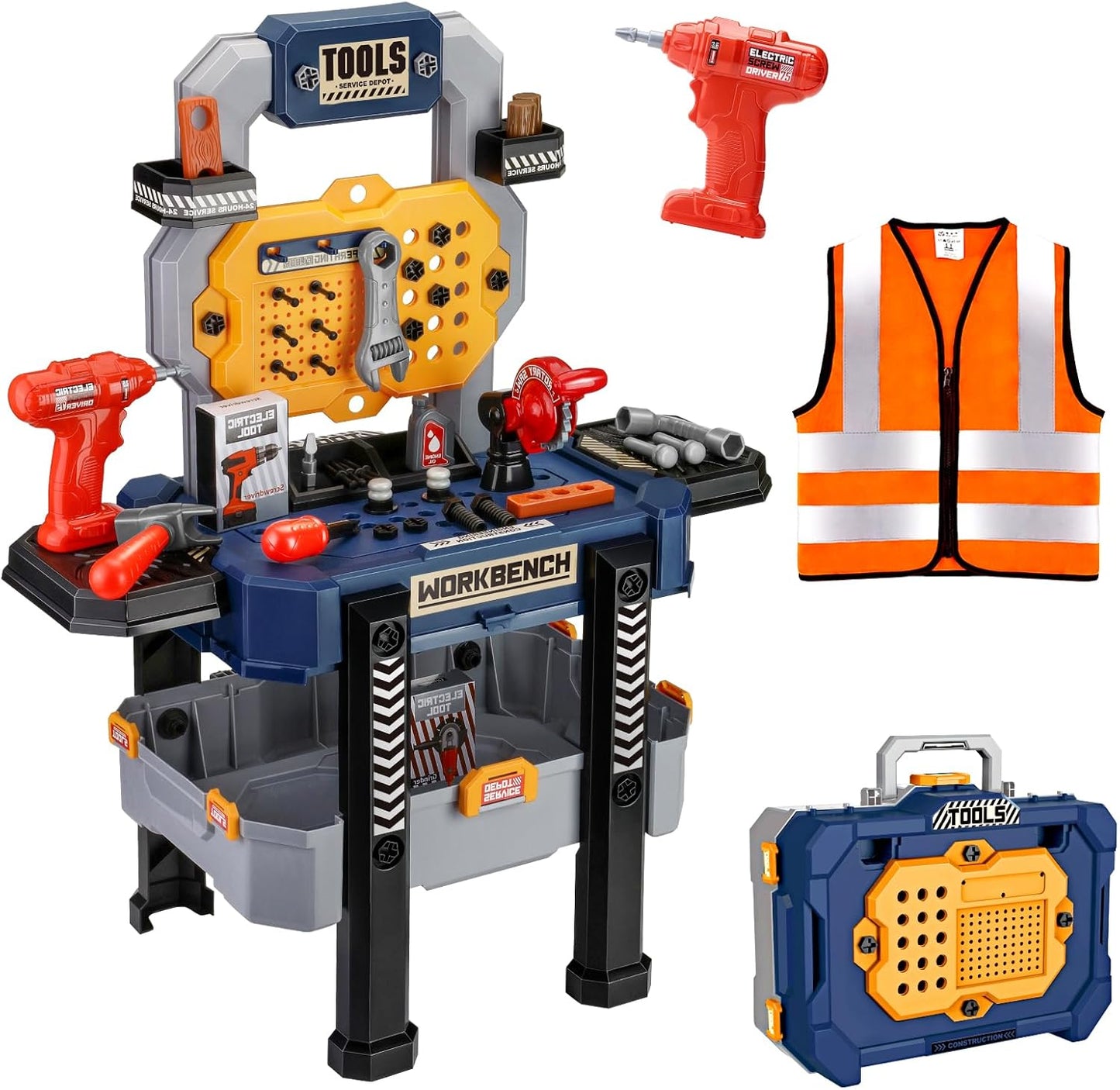 Deejoy Kids Bench with Realistic Tools & Electric Drill