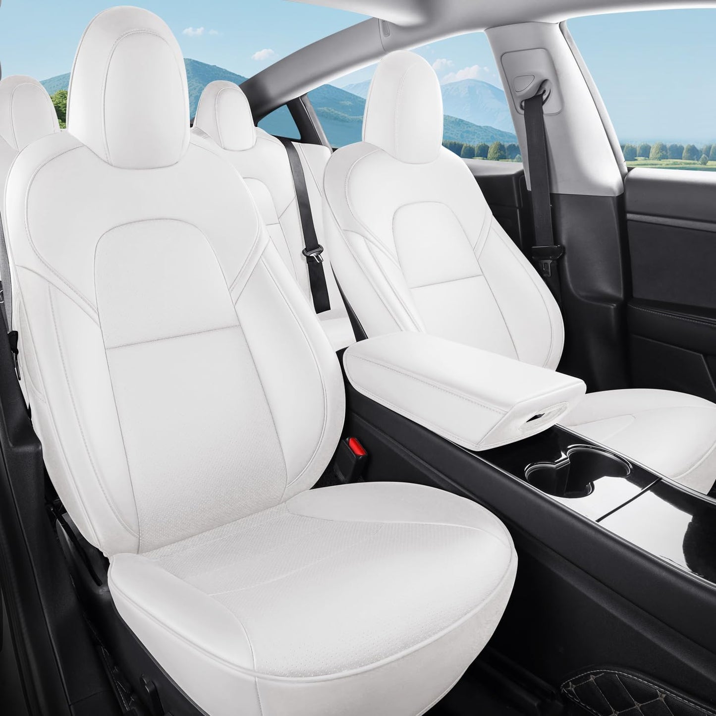 Tesla Model 3 Nappa Leather Seat Covers for Custom Fit 2018-2023