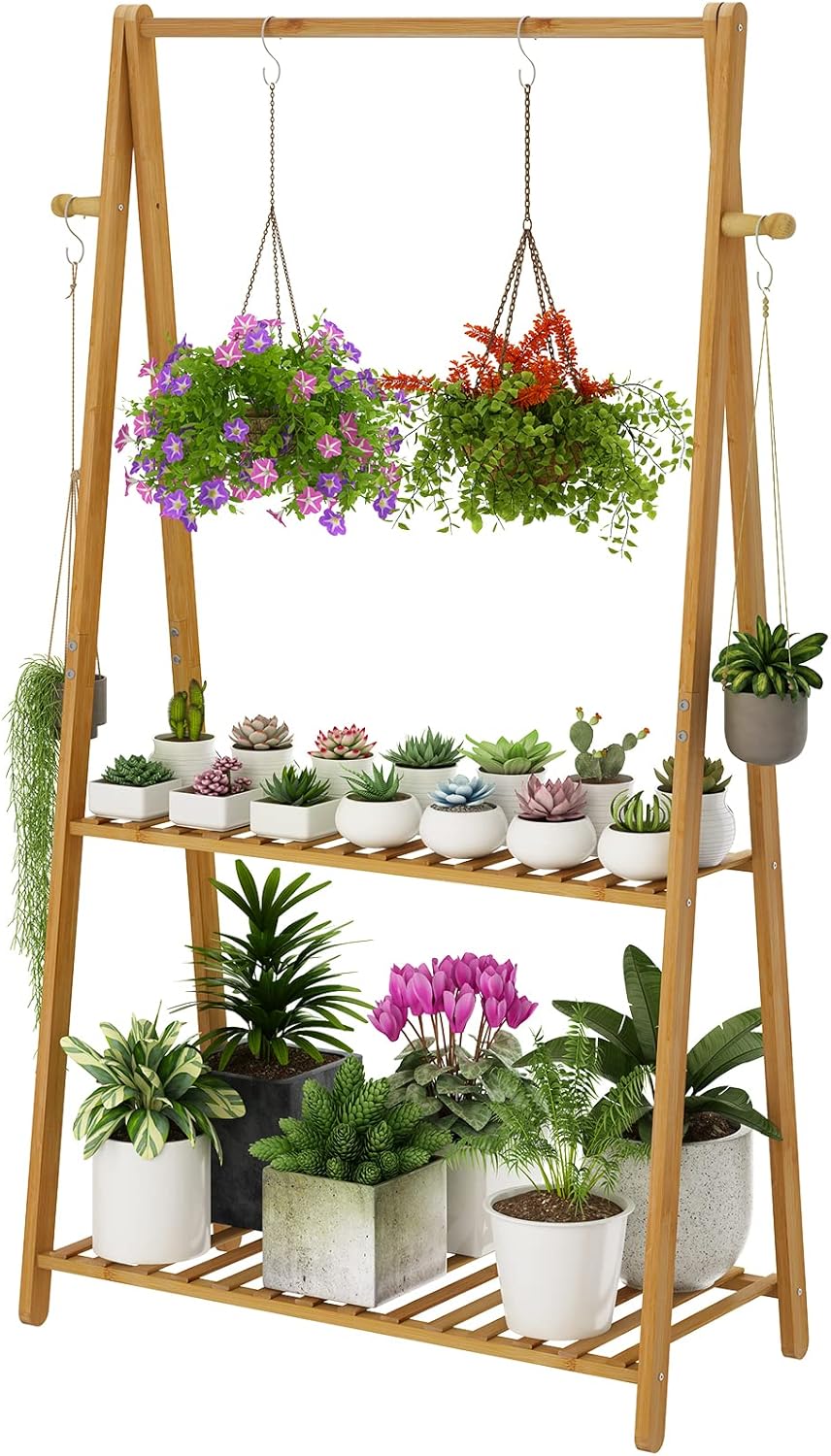 Hanging Plant Shelf for Indoor and Outdoor Use - 50 in Tall