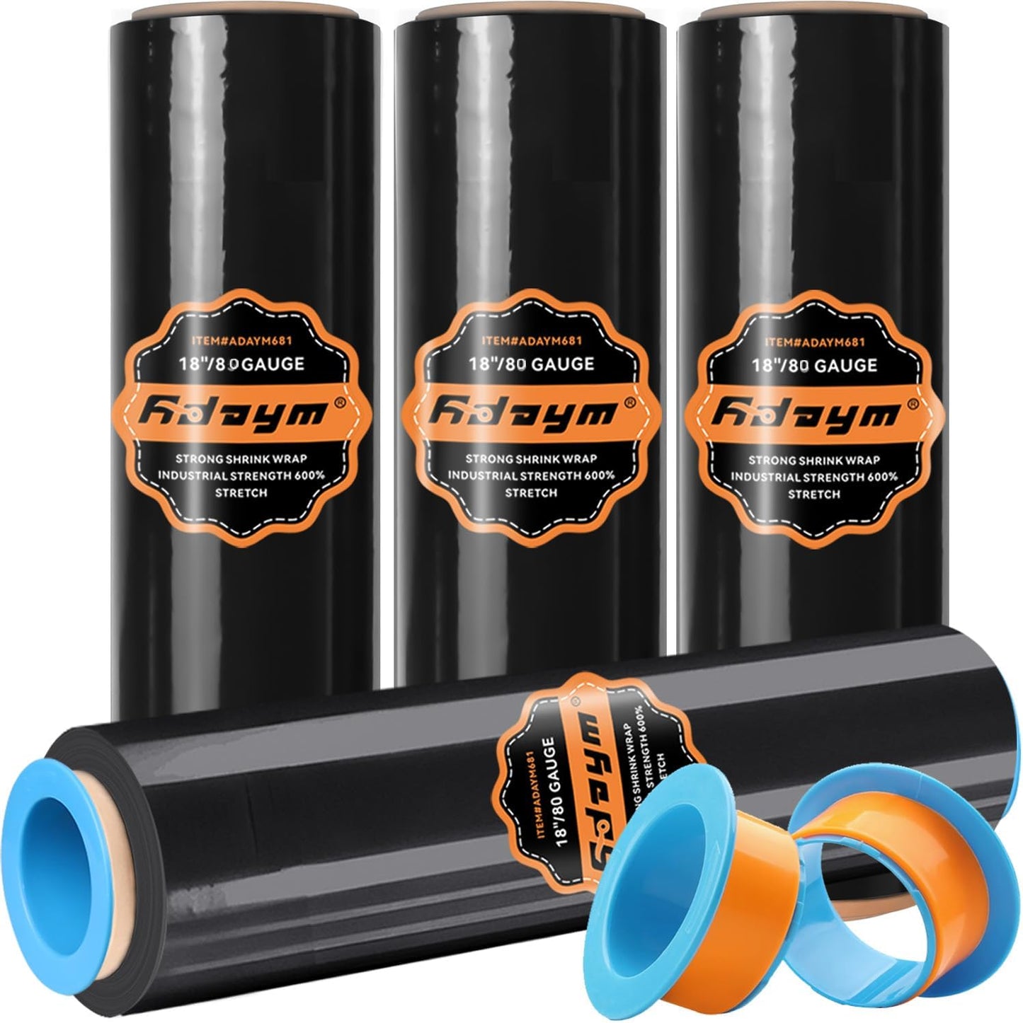 ADAYM 18in x 1500ft Stretch Film Shrink Wrap Roll for Moving