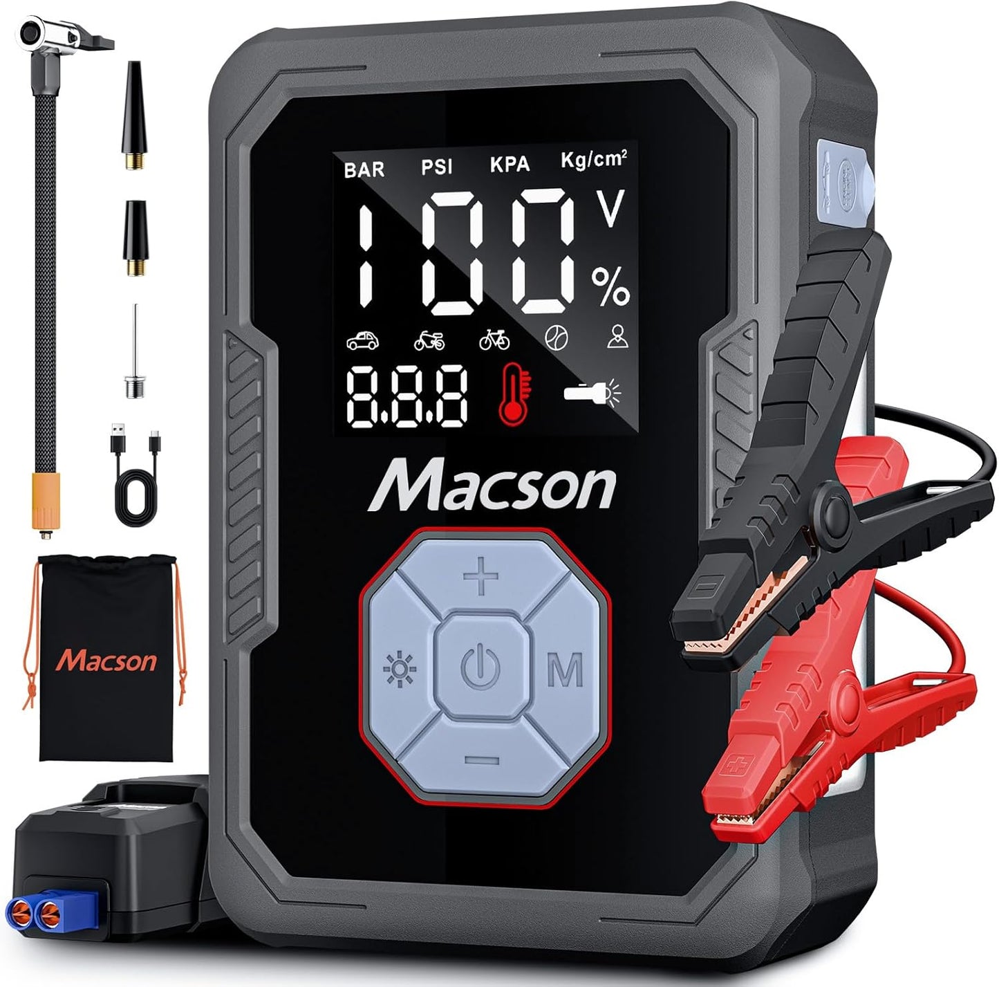 Macson 1500A Jump Starter with Air Compressor: Ultimate Power & Versatility
