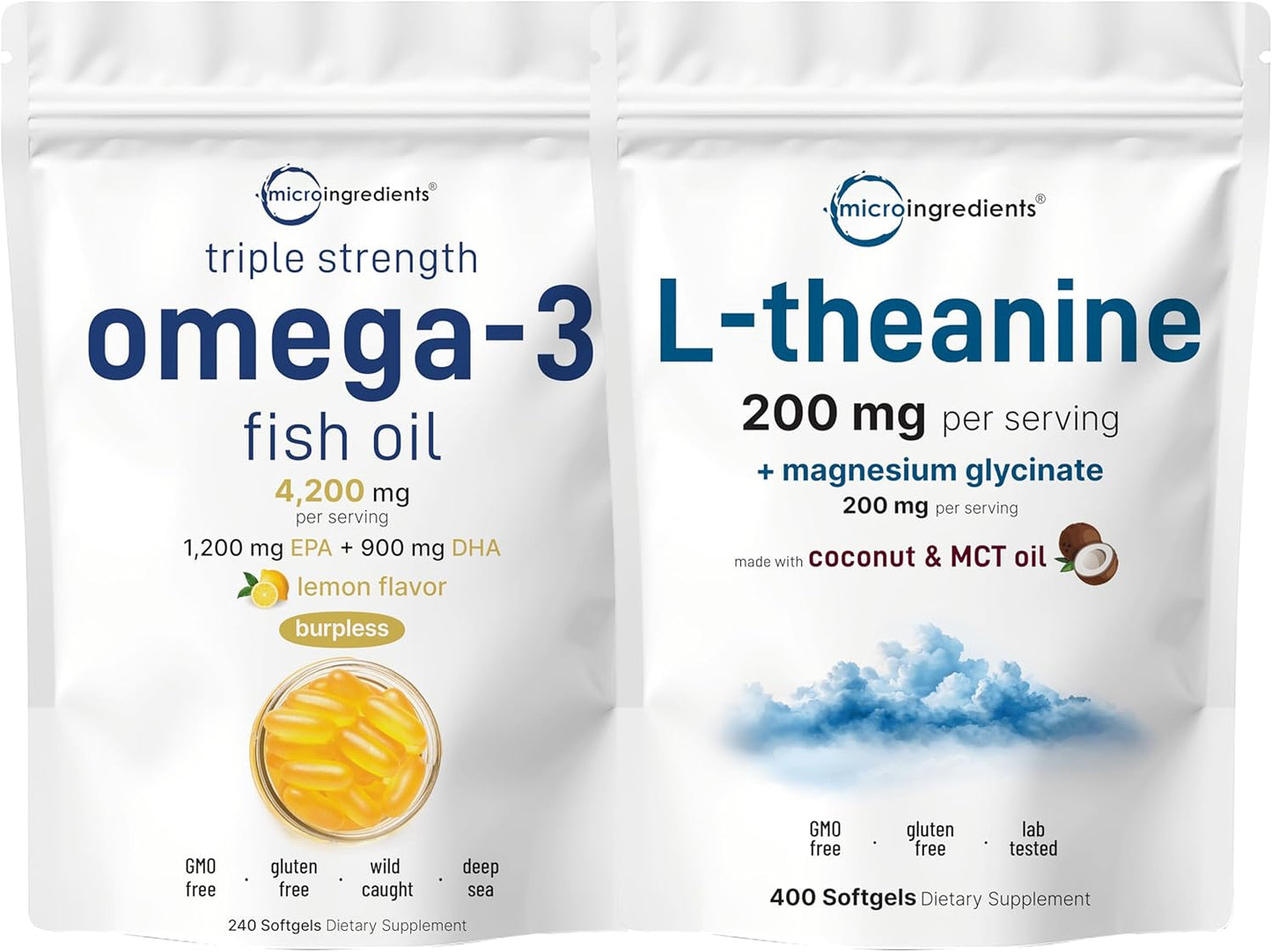 Omega-3 & L-Theanine Power Duo x 2 Pack