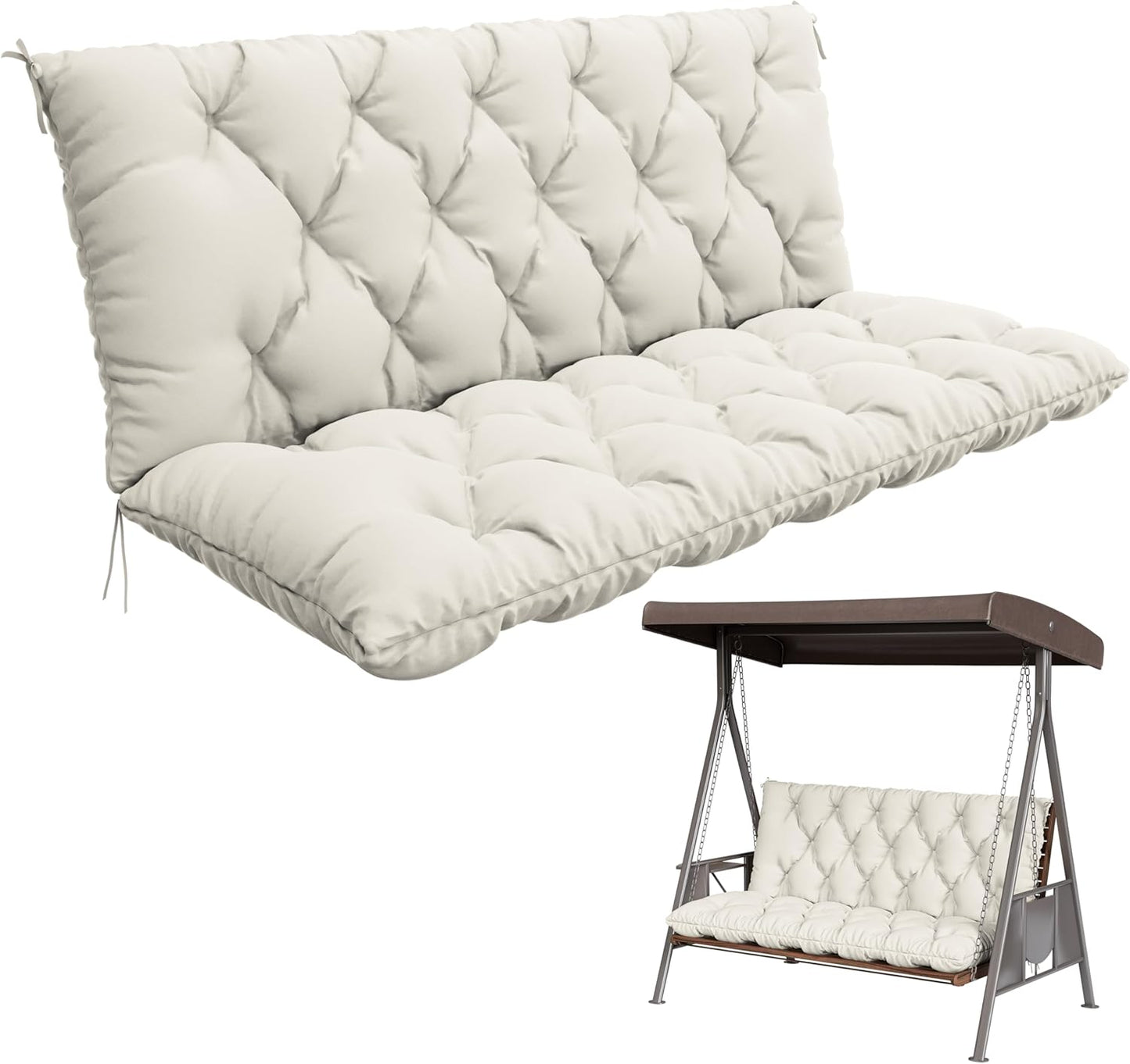 Porch Swing Cushion with Backrest for Outdoor Comfort and Style