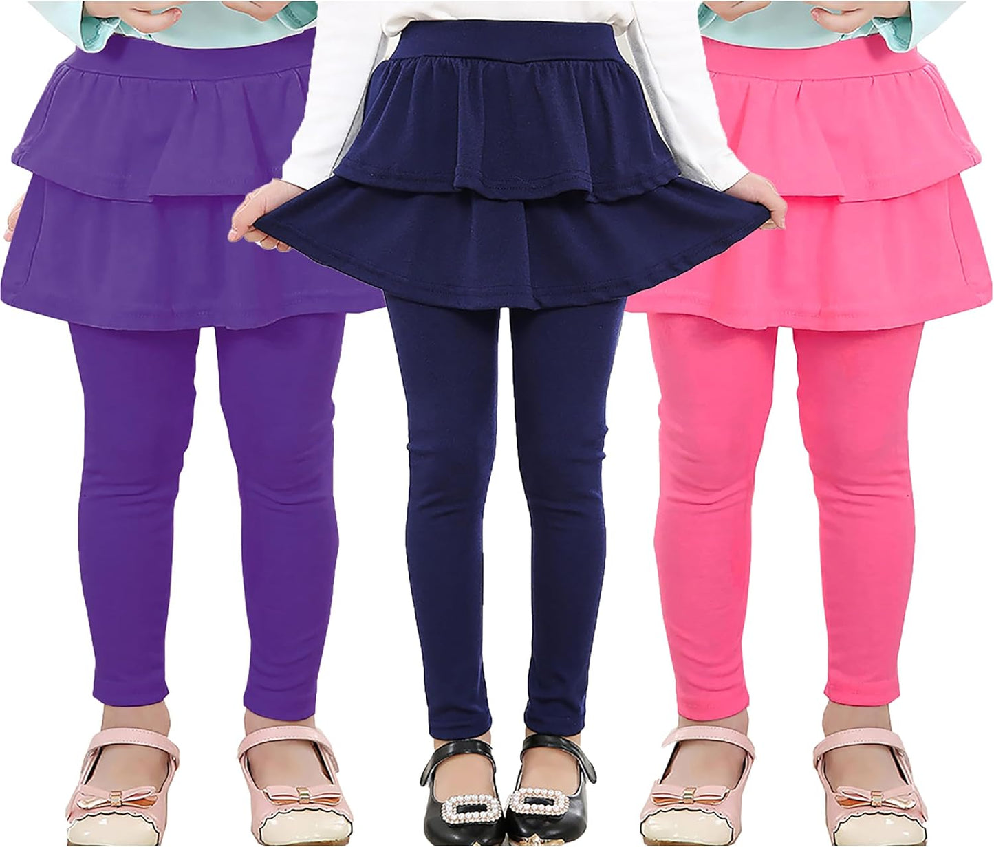 RieKet Girls School Uniform Pants with Skirt for Ages 2-14