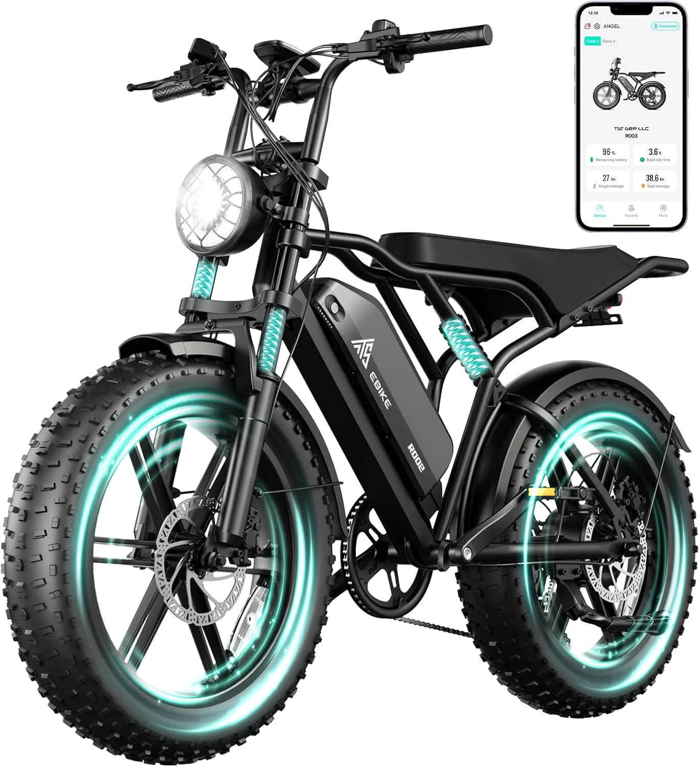 TST Electric Bike for Adults 1500W Peak 20in Fat Tire E-Bike