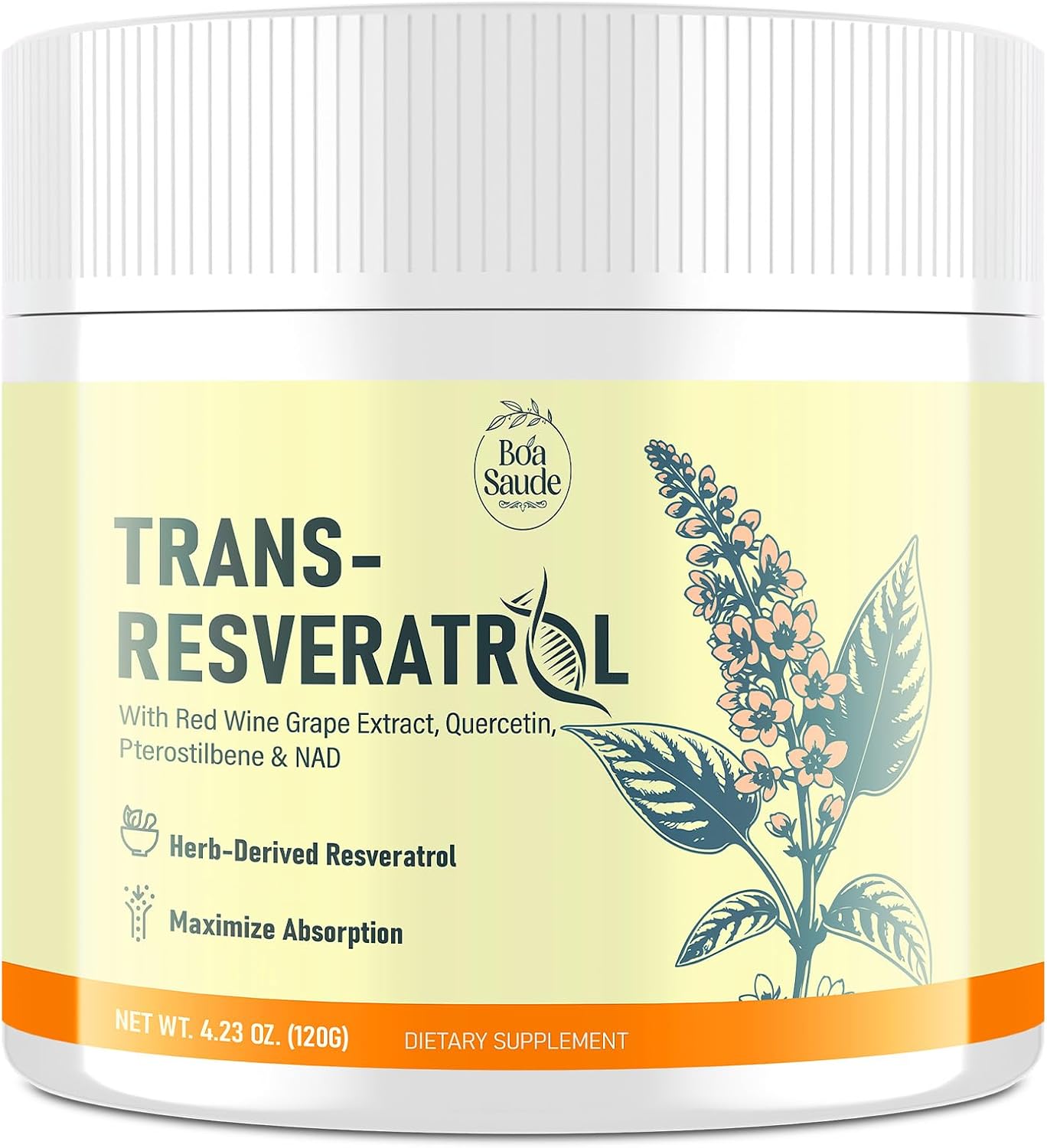 Trans-Resveratrol Powder Supplement with Premium Ingredients