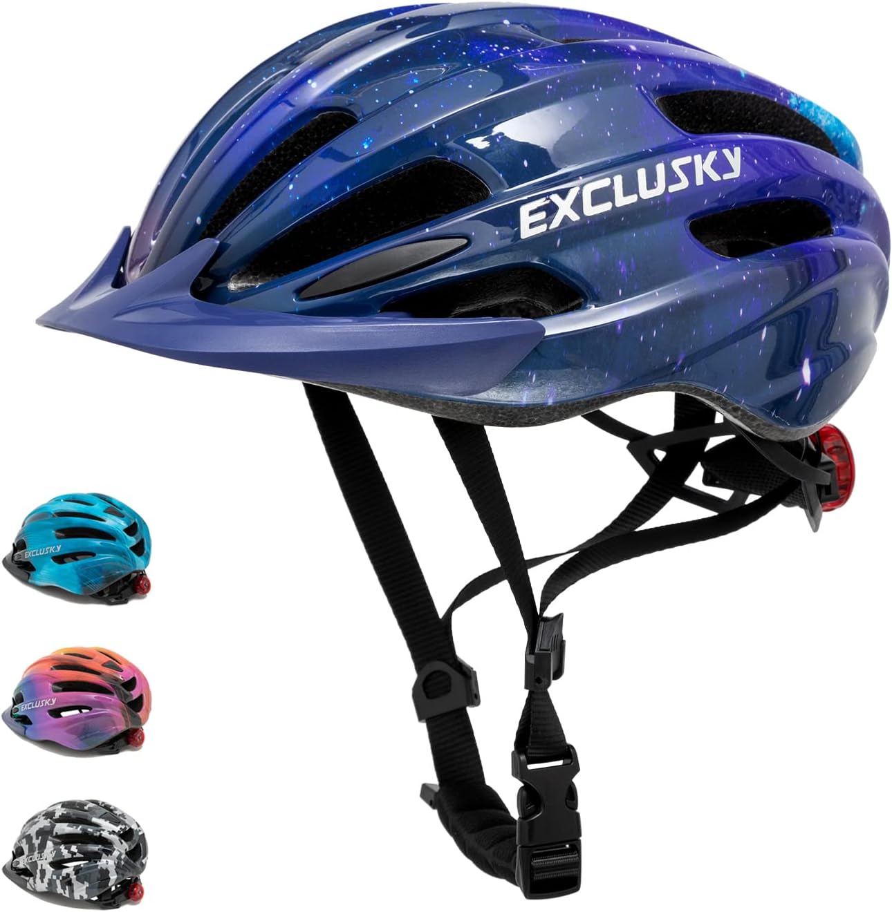 EXCLUSKY Kids Bike Helmet with Light - Safety & Style!