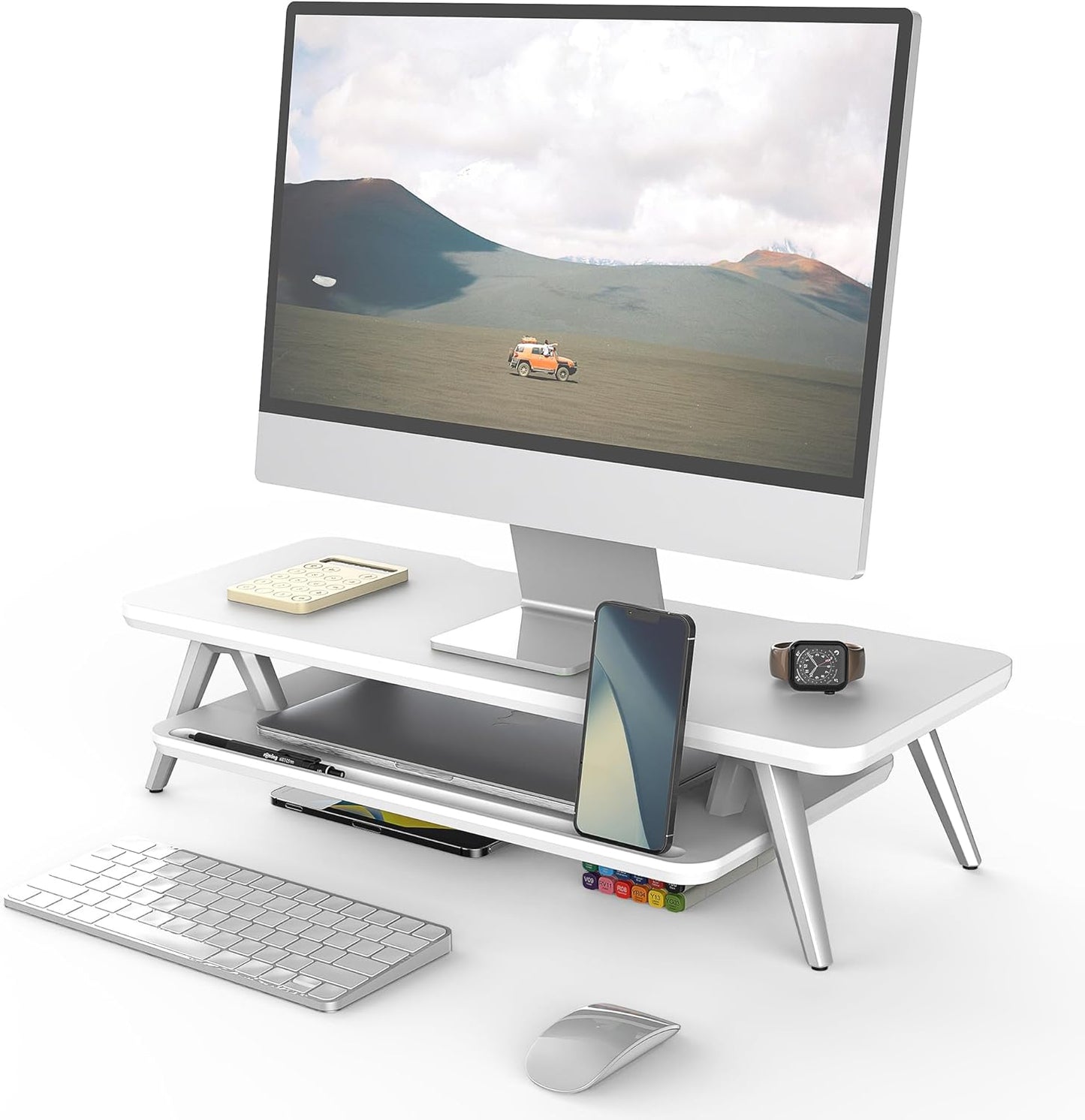 Fenge Monitor Stand Riser for Desk with Storage Organizer