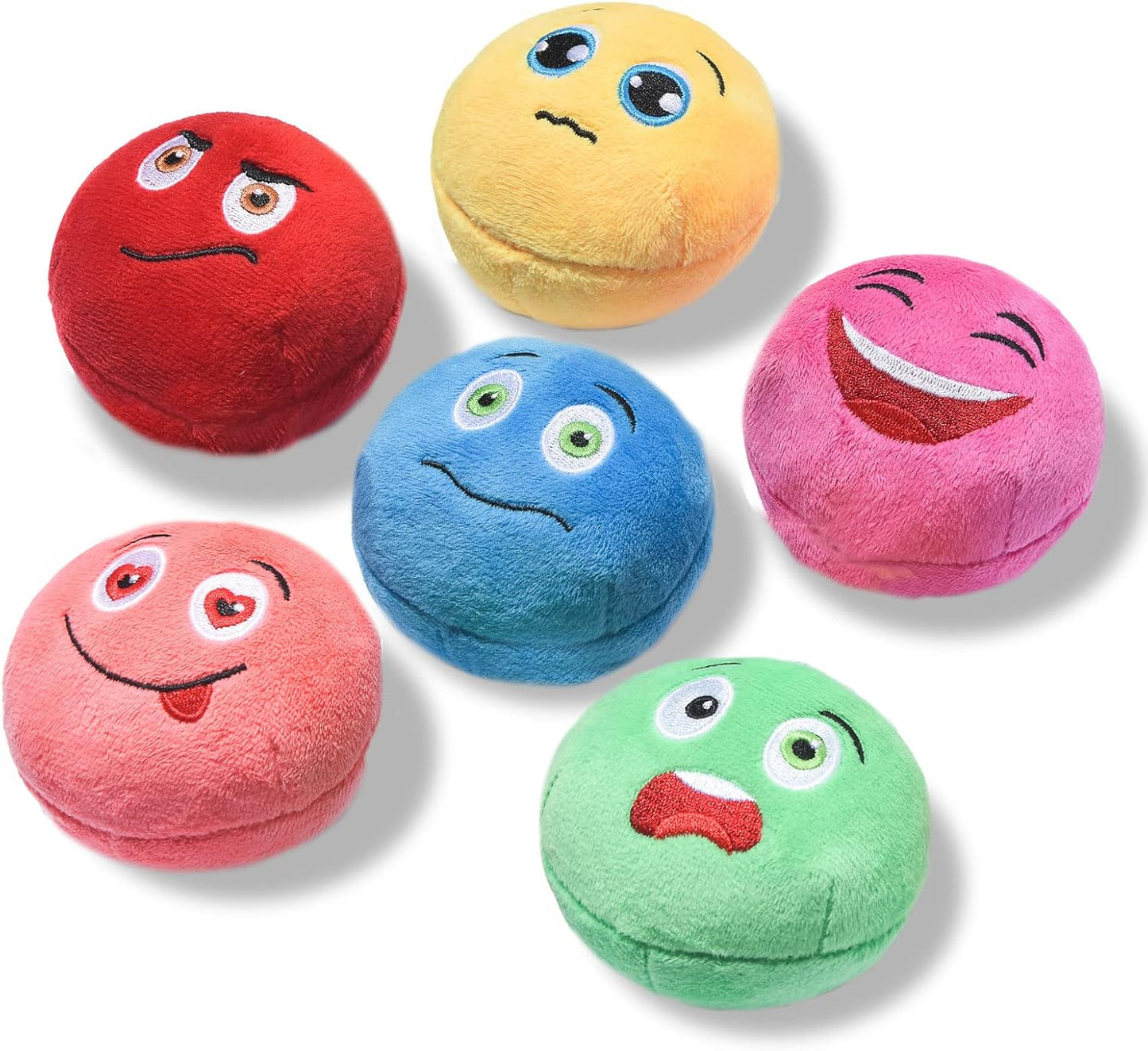 SCHITEC 6 Pack Squeaky Plush Balls - Interactive Pet Play