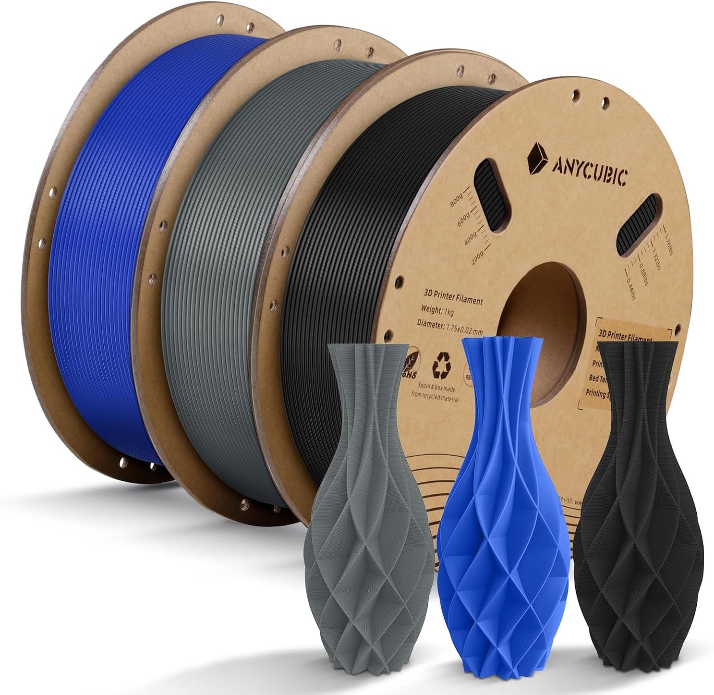 ANYCUBIC 3D Printing PLA Filament Bundle 1.75mm for Quality Prints