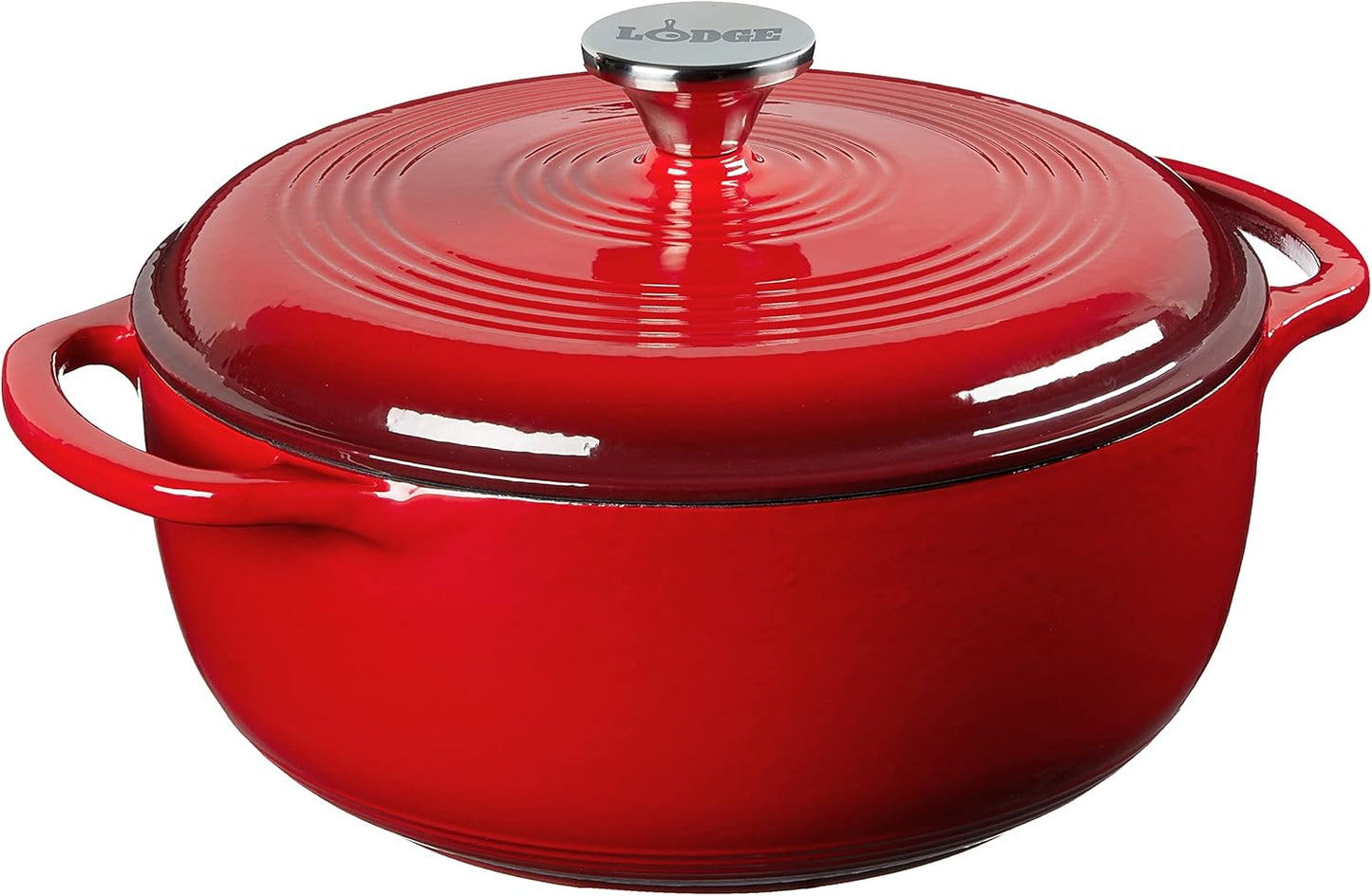 Lodge 4.5 Quart Enameled Cast Iron Dutch Oven for Versatile Cooking