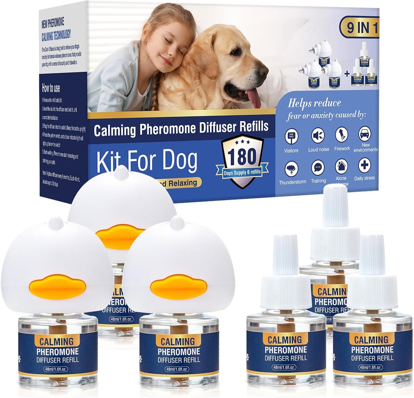 Dog Pheromones Calming Diffuser Kit for Stress and Anxiety Relief