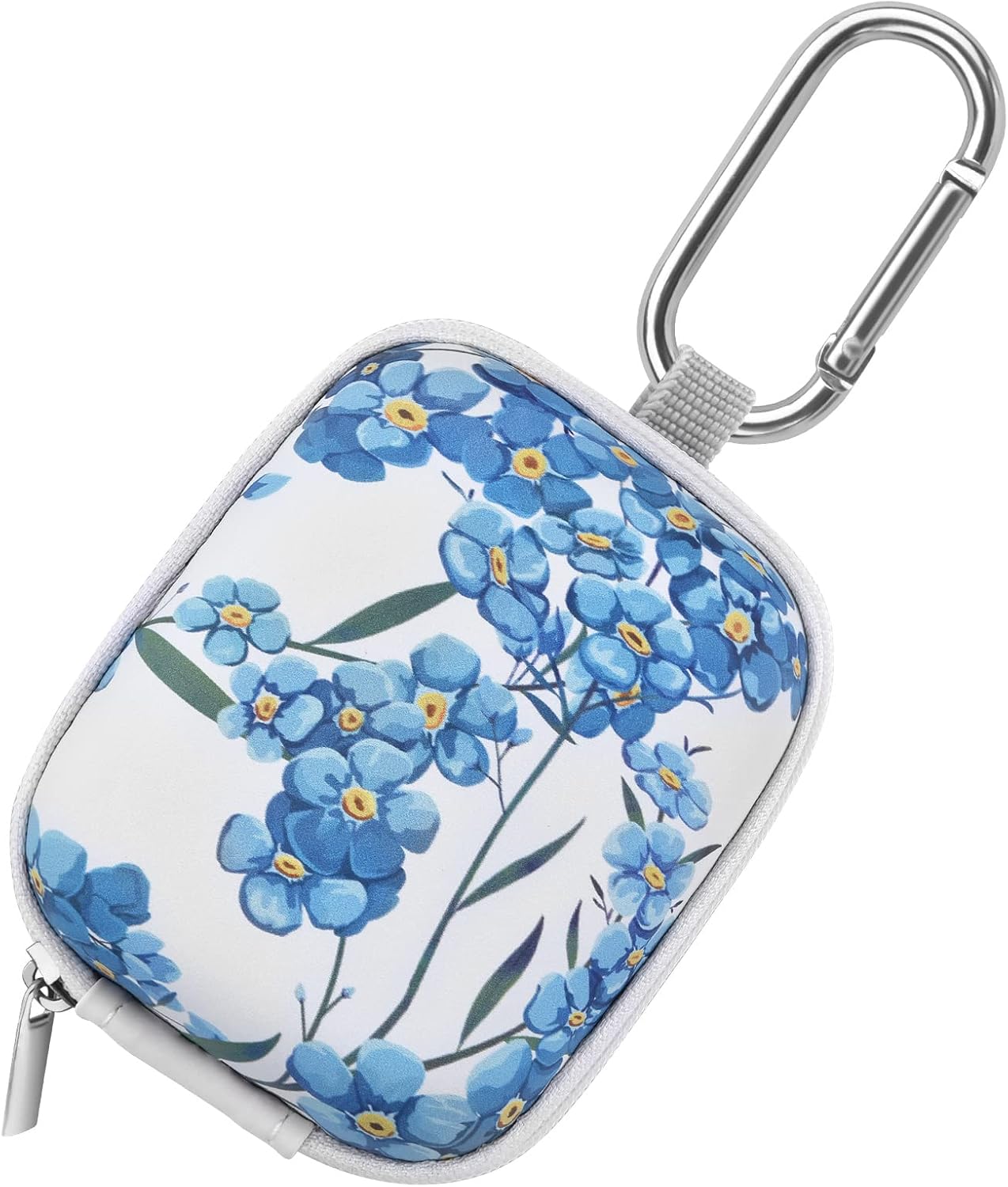 Shockproof Blue Floral Earbud Case by AIRSPO