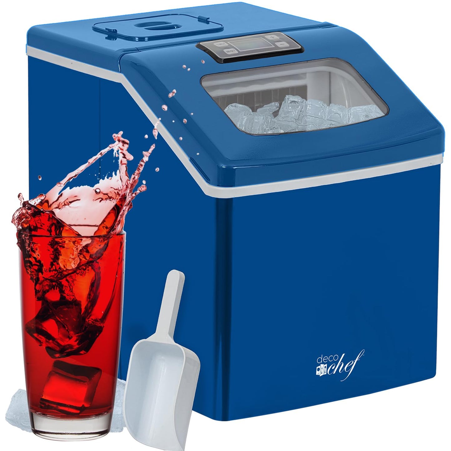 Deco Chef Countertop Ice Maker: 40lb/24H Fast Ice, Adjustable Size, Self-Cleaning