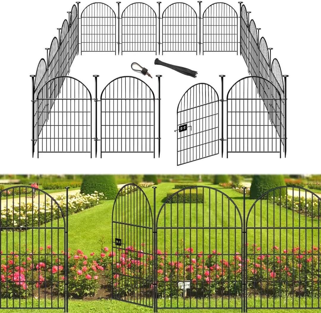 Tall Garden Fence with Gate for Dogs and Animal Barriers