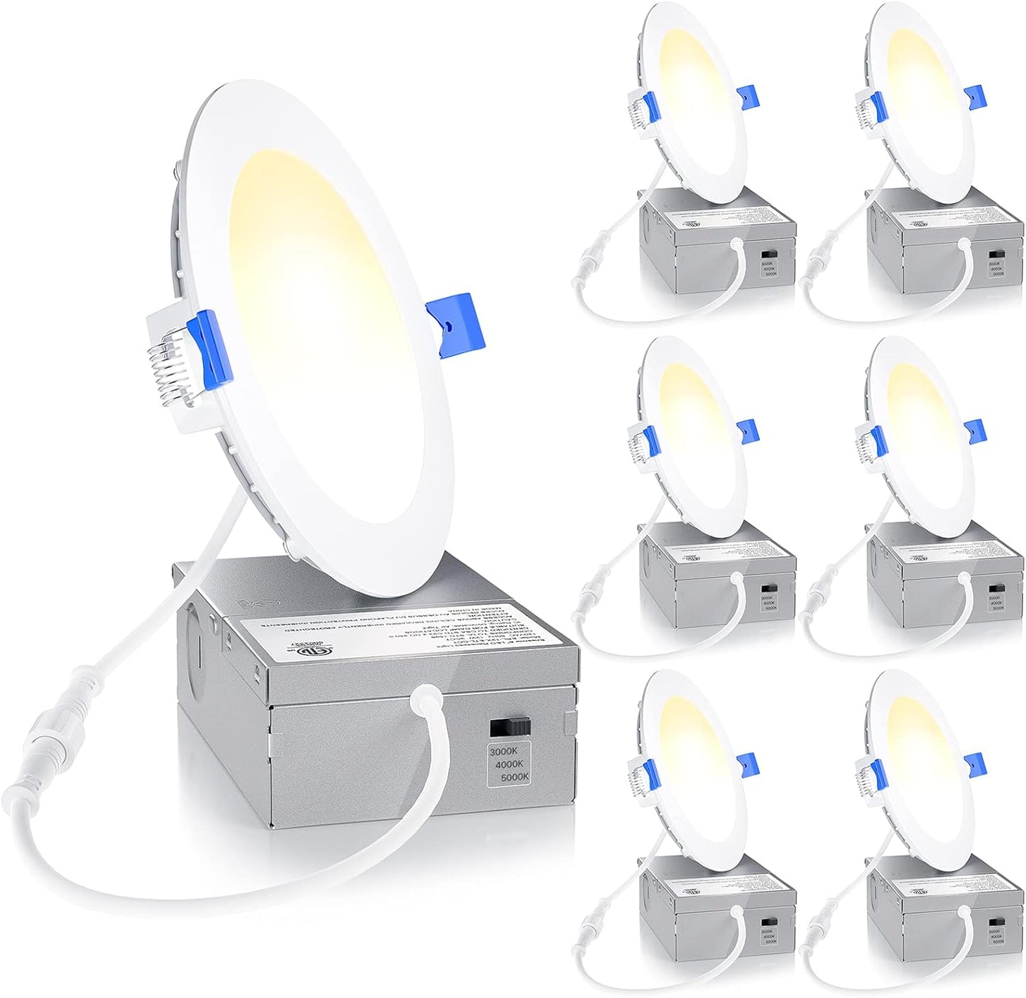 Ensenior 6 Pack 4 Inch LED Recessed Light - Dimmable & Bright