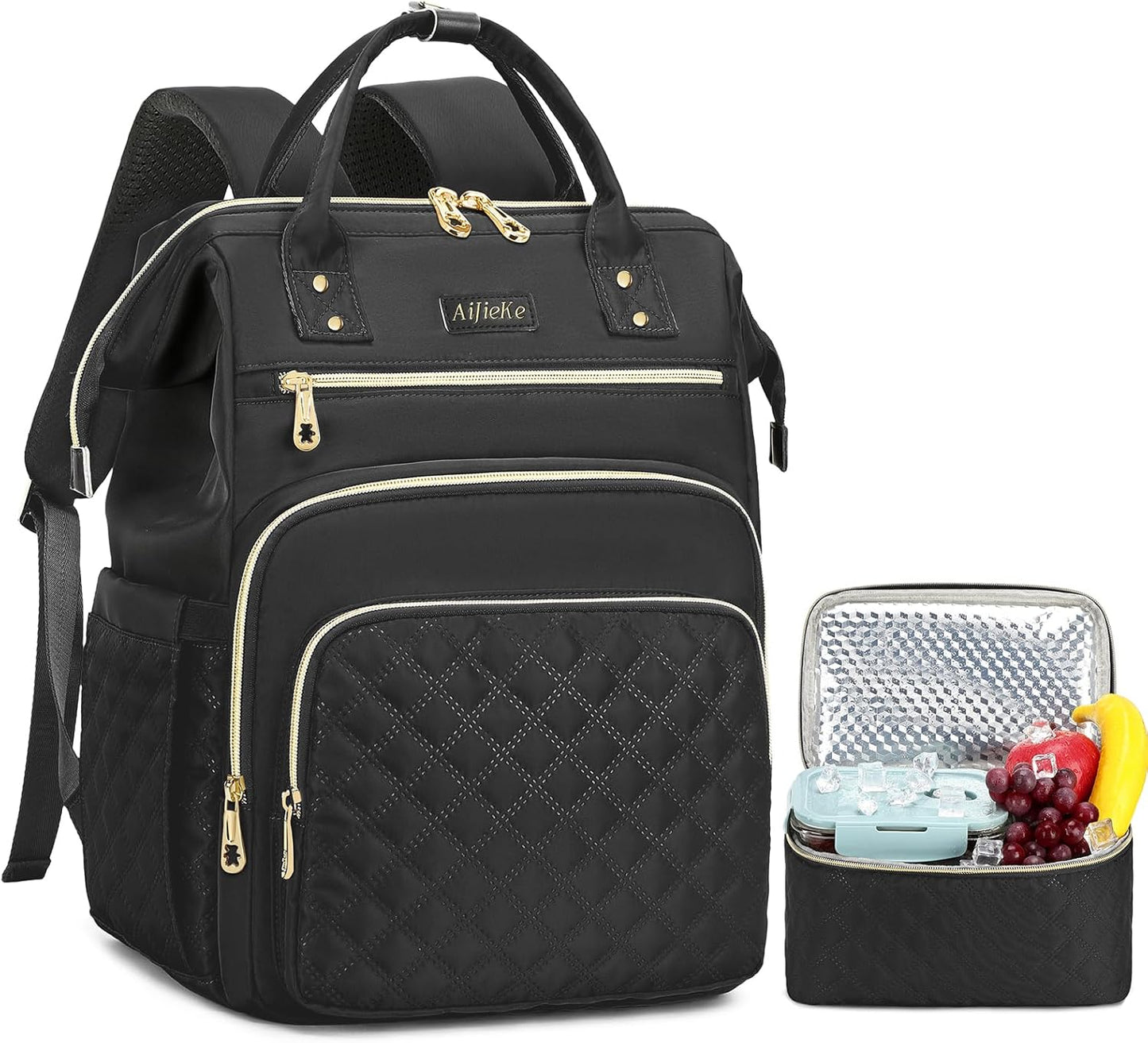 AIJIEKE Lunch Backpack for Women with Insulated Cooler Bag
