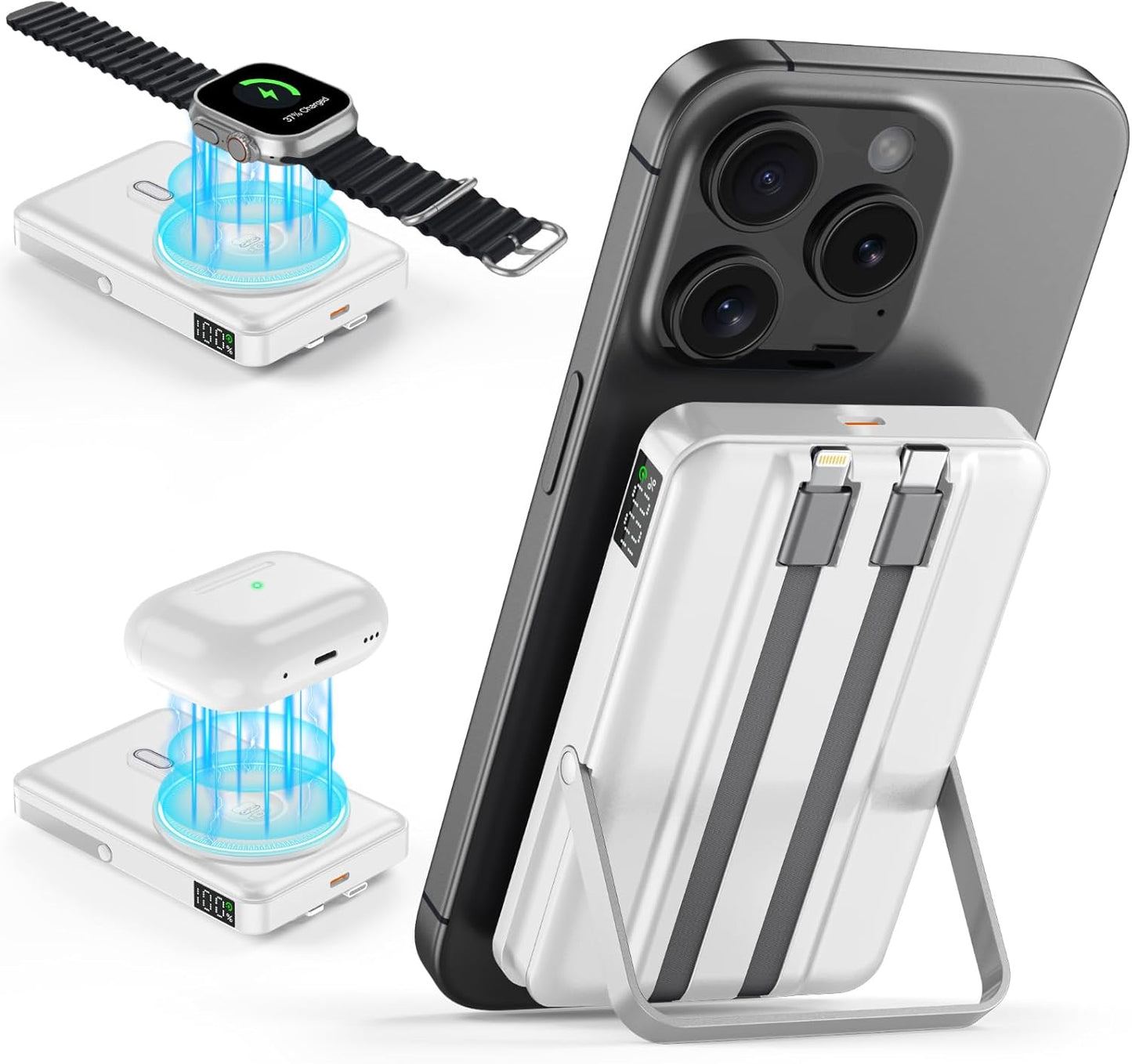 10,000mAh Fast Magnetic Power Bank for iPhone, Apple Watch, AirPods