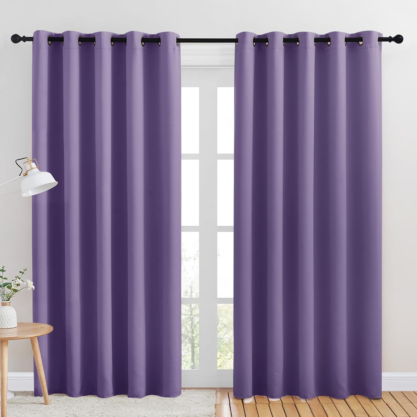NICETOWN Blackout Draperies Curtains for Kids Room, Lilac Purple