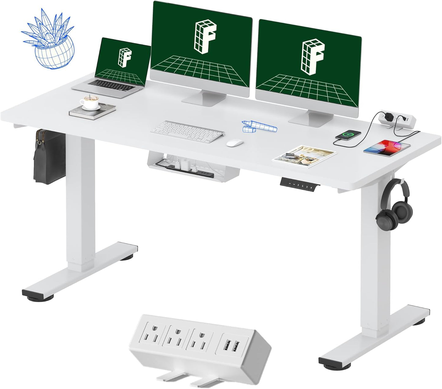 Height Adjustable Standing Desk w/ Cable Management