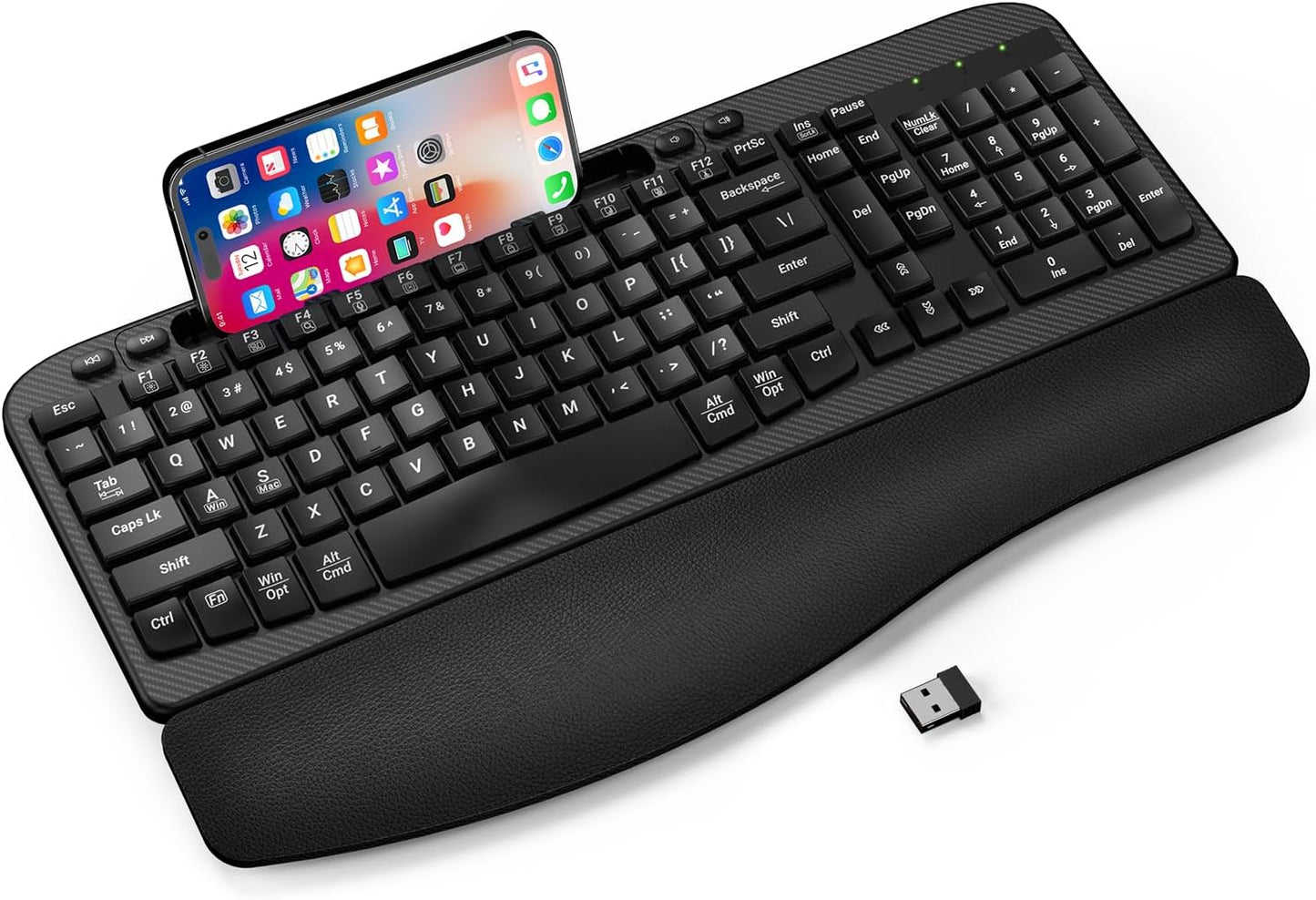 Comfortable Ergonomic Wireless Keyboard for Natural Typing