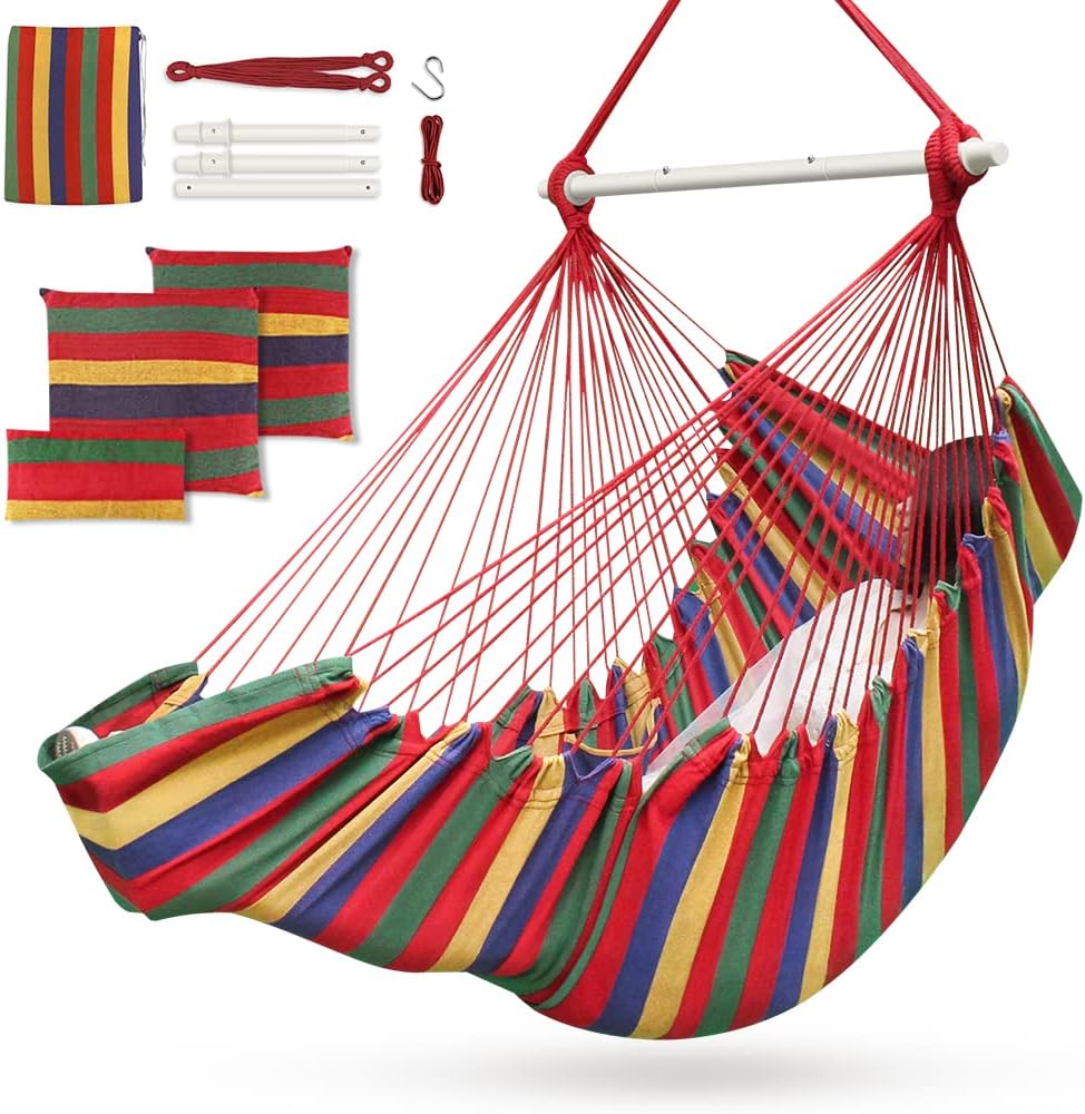 Outerman Hammock Chair with Cushions and Foot Rest Support