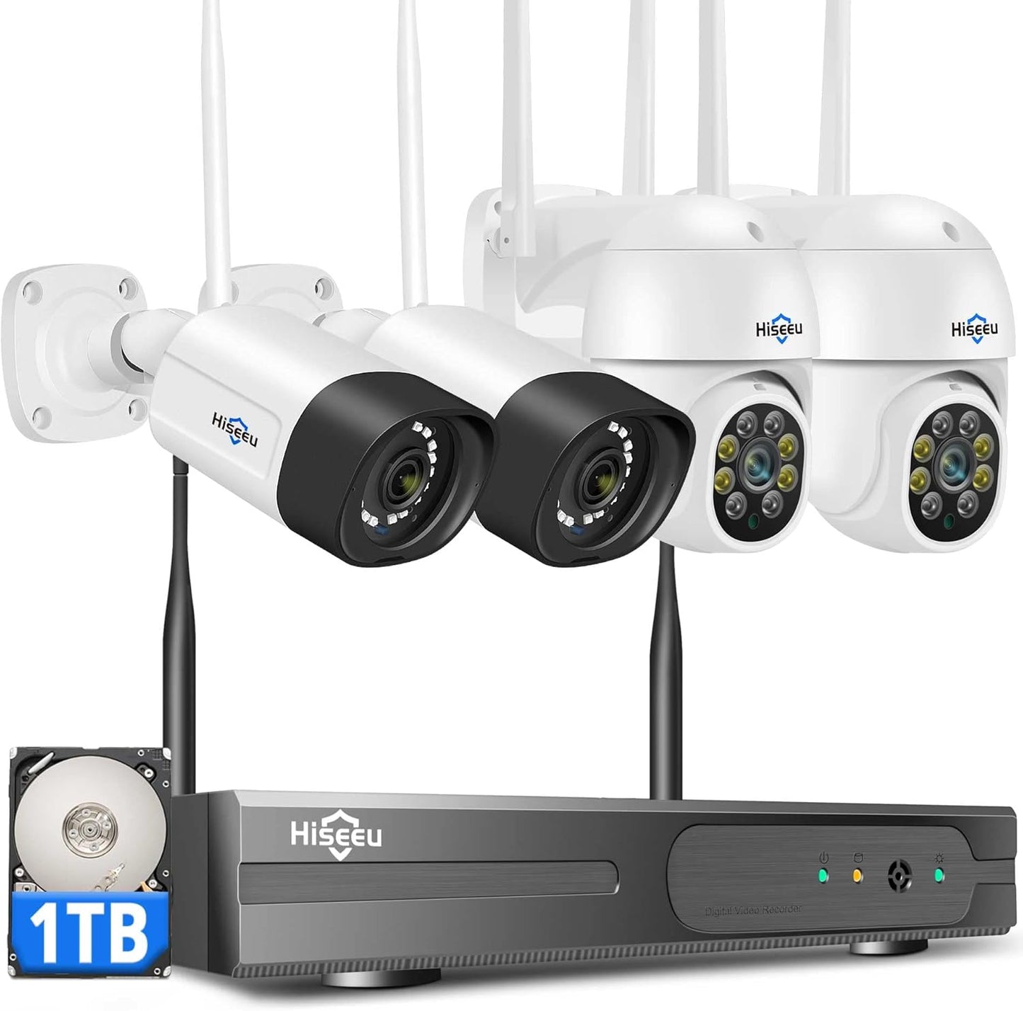 Hiseeu Wireless Outdoor Security Camera System with 5MP Clarity