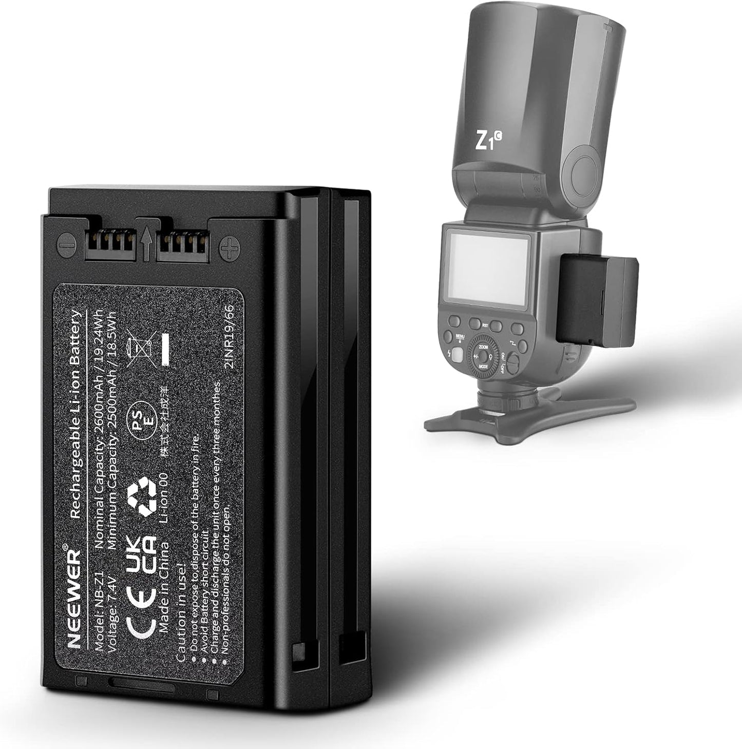 NEEWER 7.4V/2600mAh Replacement Li-ion Battery for Flash Use