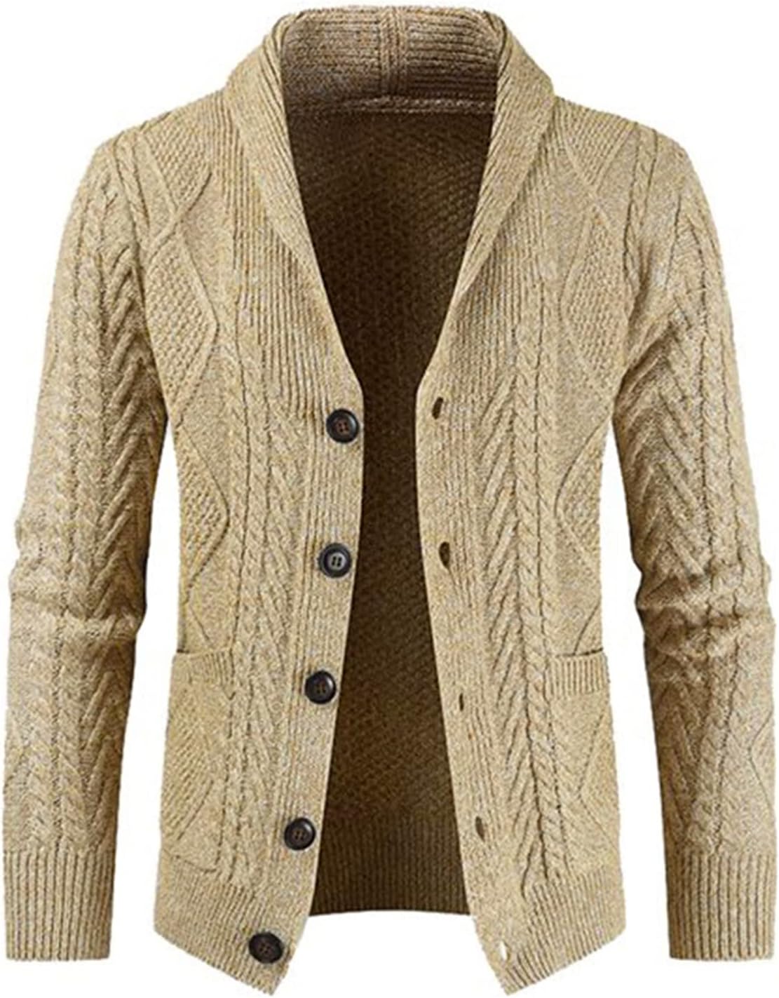 JMIERR Men's Casual Wool Blend Long Sleeve Cardigan Sweater