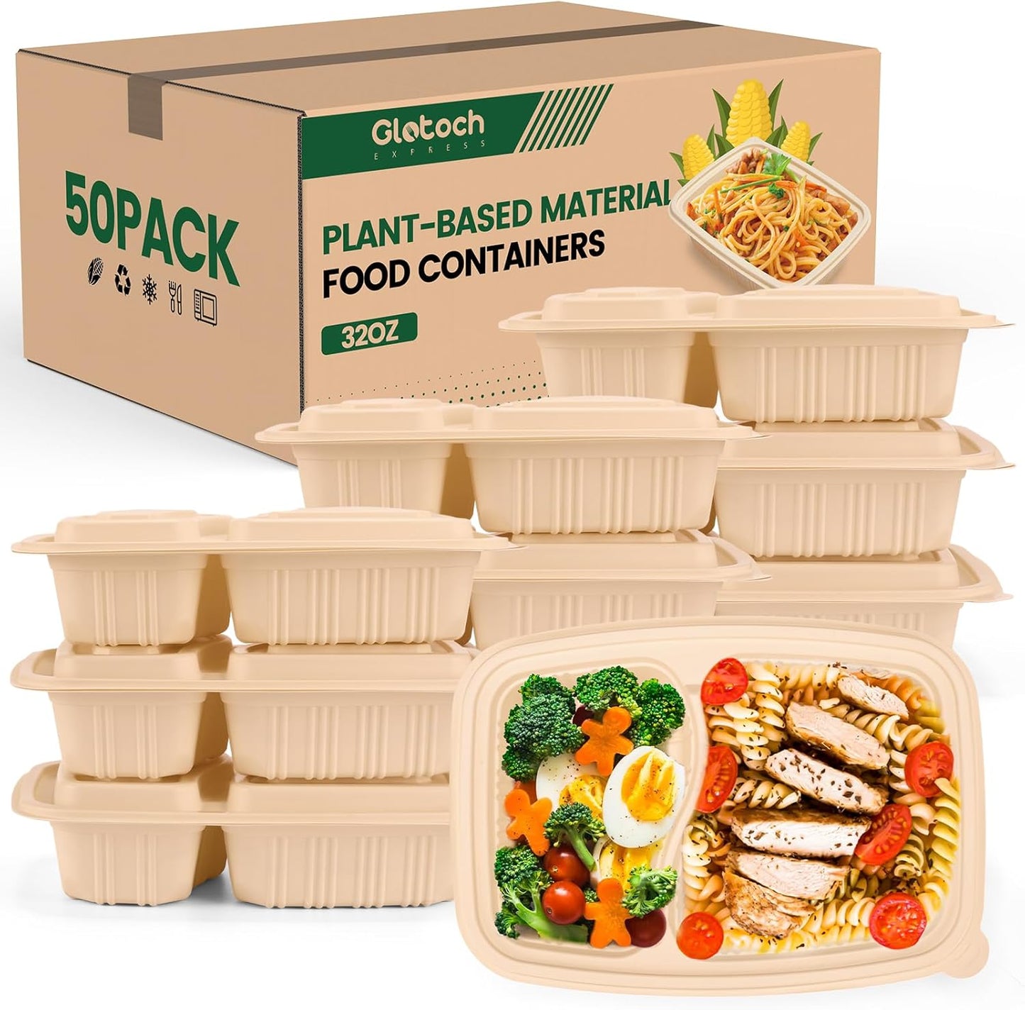100 Piece Meal Prep Containers for Eco-Friendly Food Storage