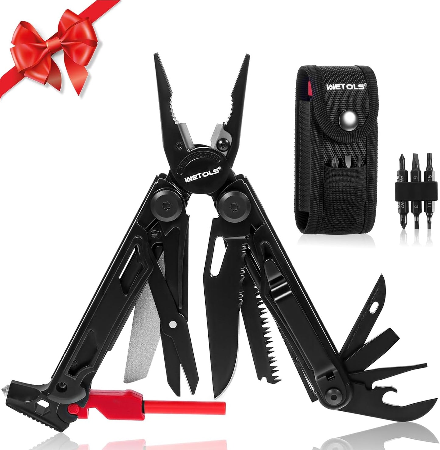 WETOLS Multitool with Pocket Knife: 27-in-1 Survival Tool