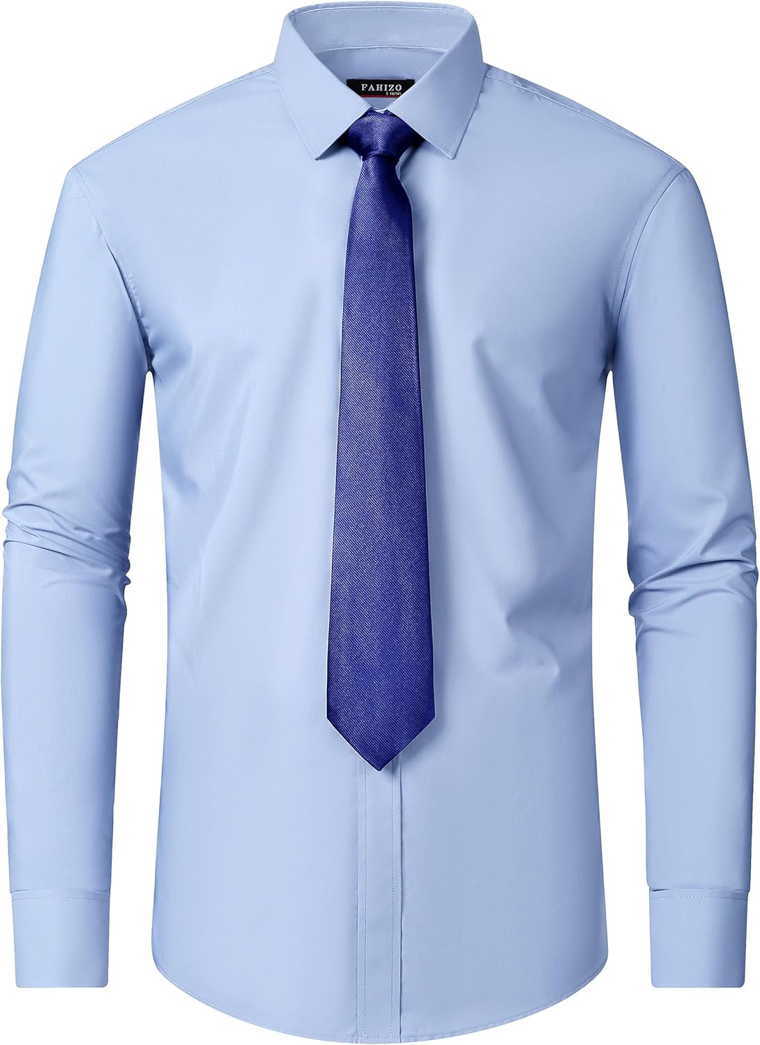 FAHIZO Men's White Tuxedo Shirt with Wing Collar & Cuffs
