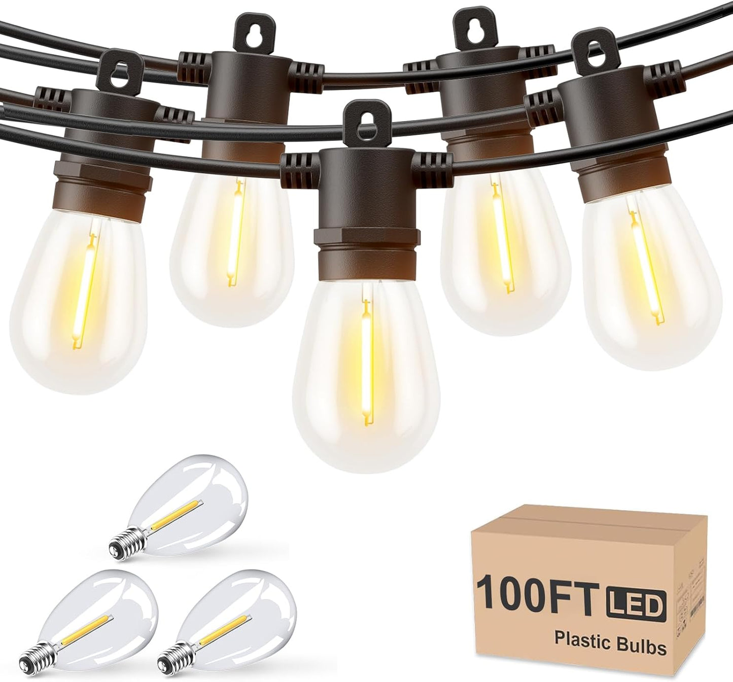 Svater Outdoor String Lights 100 FT for Cozy Ambiance Anywhere