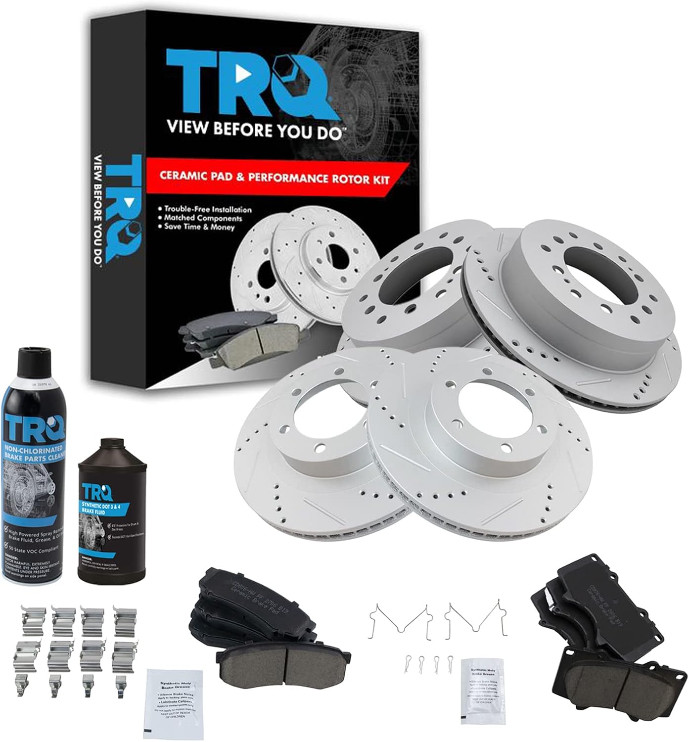 TRQ Performance Brake Pad & Rotor Kit for Lexus GX470 & 4Runner