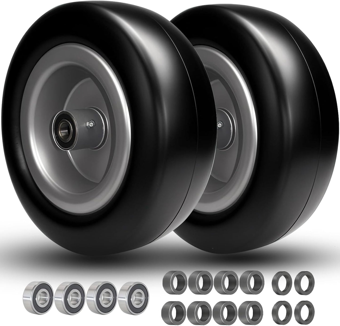 13x5.00-6 Flat Free Tire and Wheel for Lawn Mowers and More